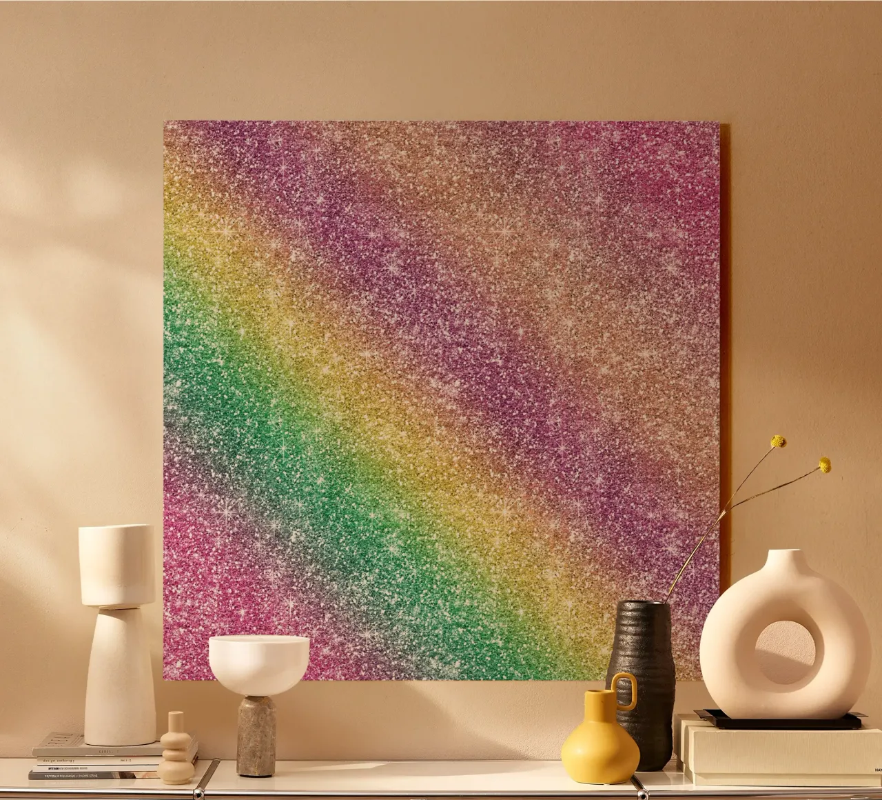 Glitter arcobaleno alluminio dibond da Happy Littles