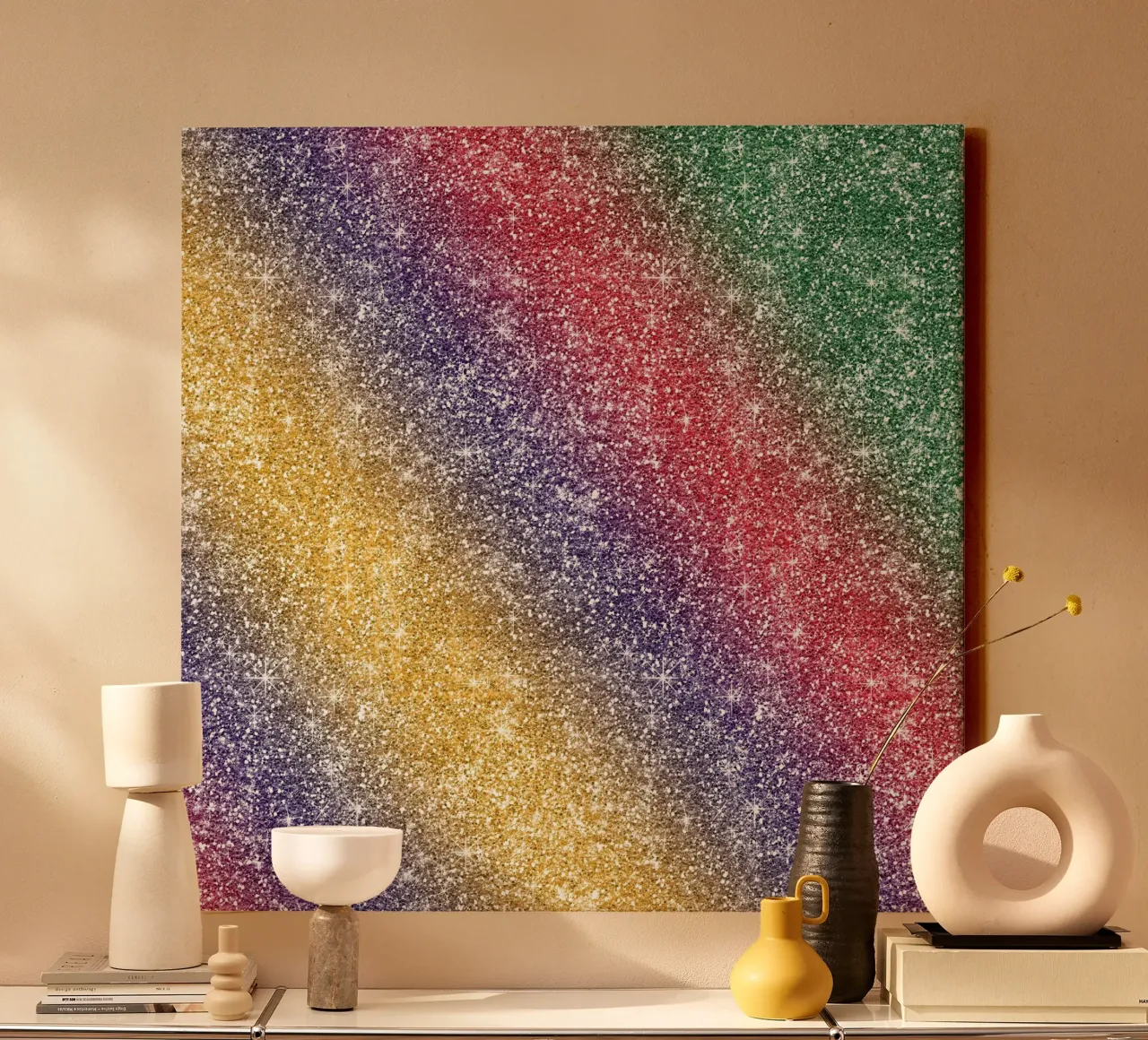 Glitter arcobaleno tela con Cornice a cassetta da Happy Littles