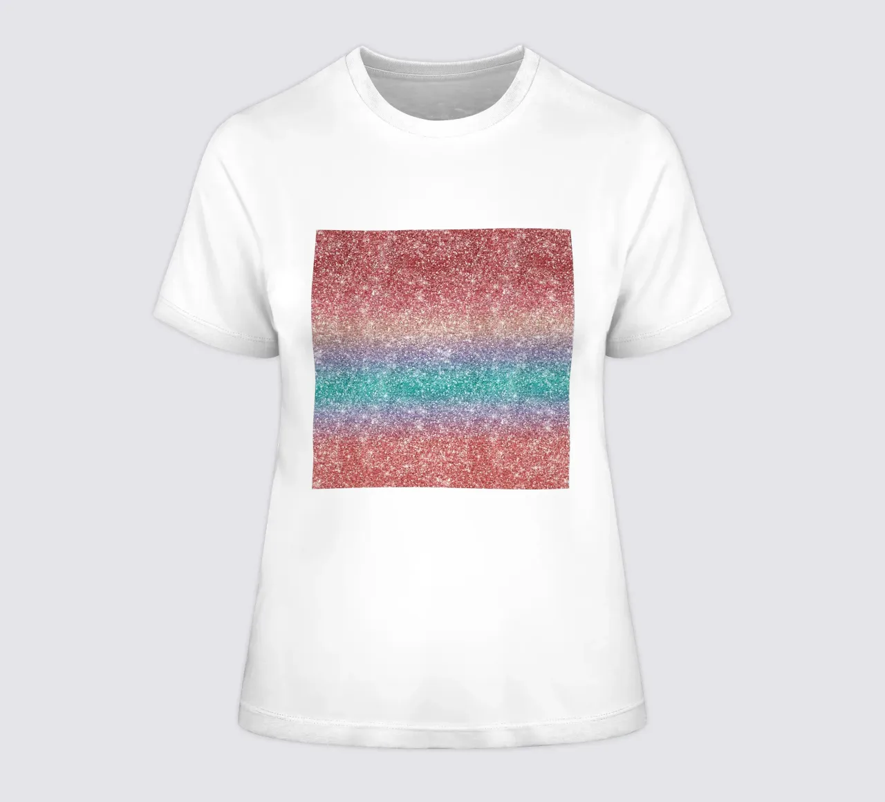 Regenbogen-Glitzer Frauen T-Shirt von Happy Littles