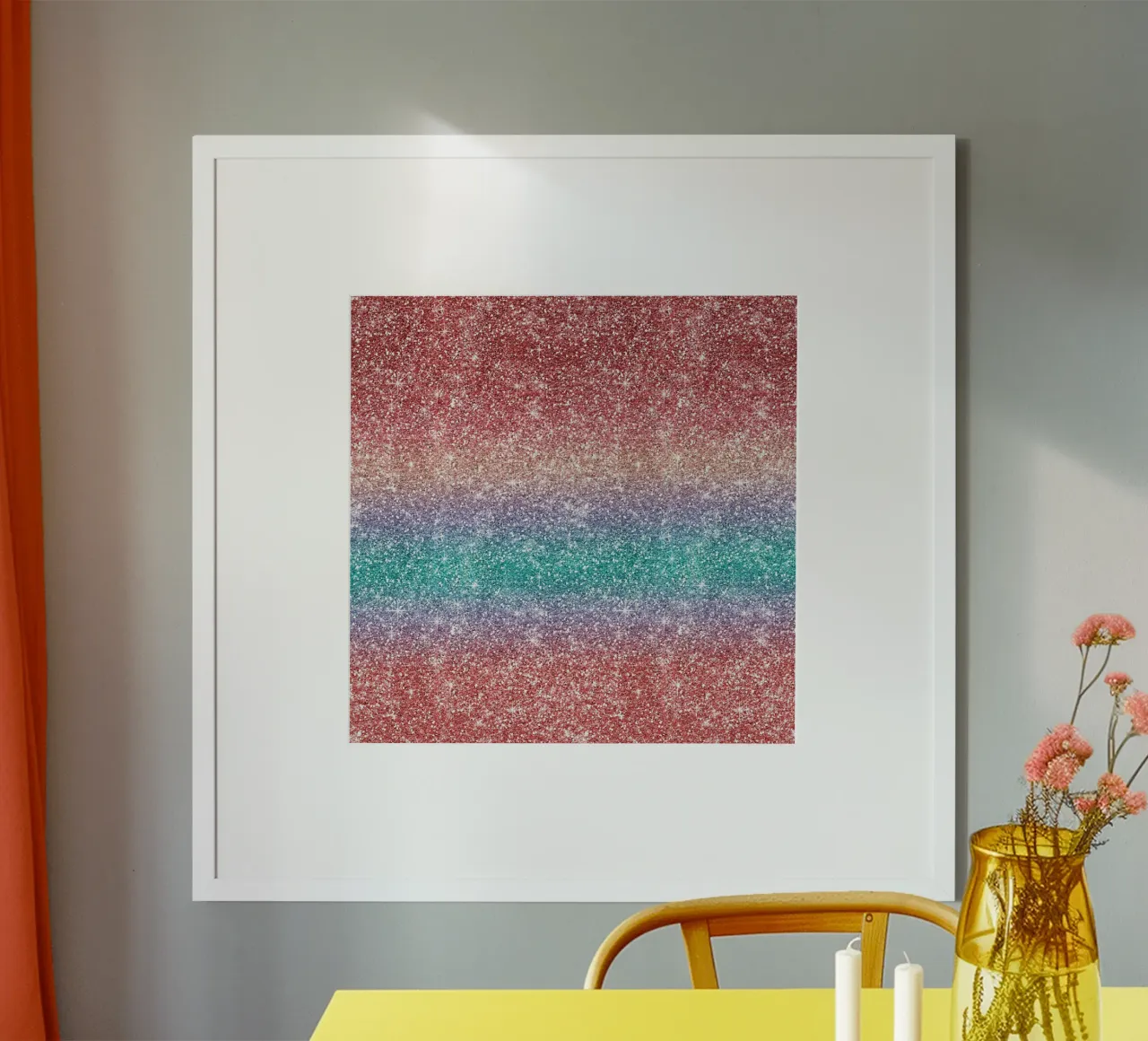 Glitter arcobaleno poster con telaio in plastica da Happy Littles