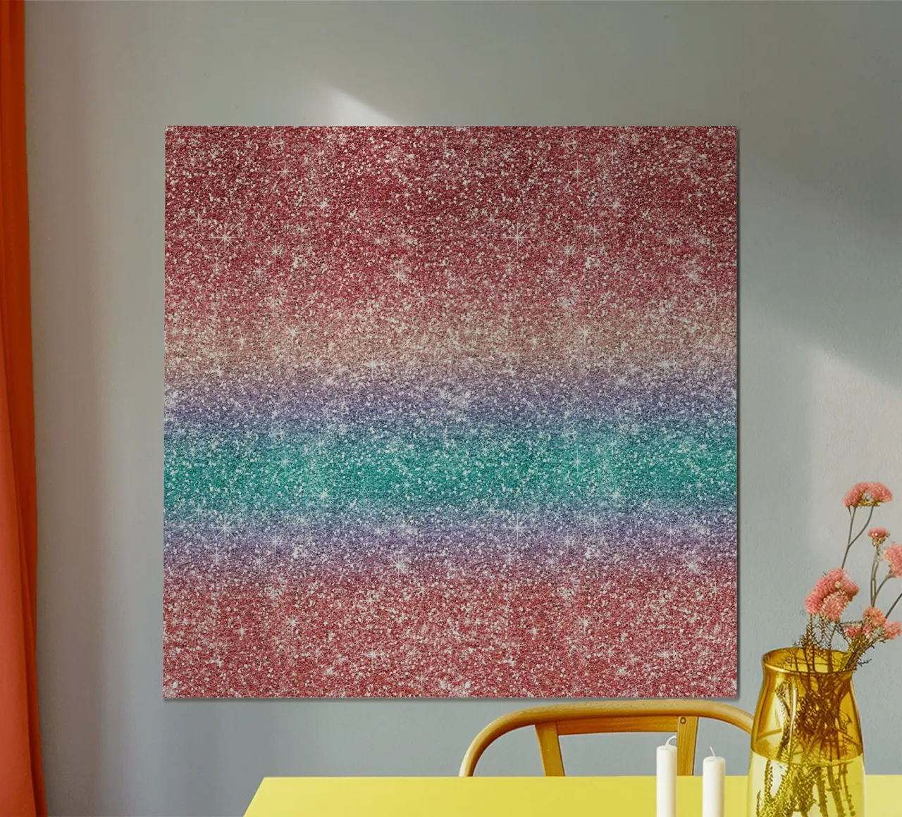 Glitter arcobaleno poster con telaio in plastica da Happy Littles