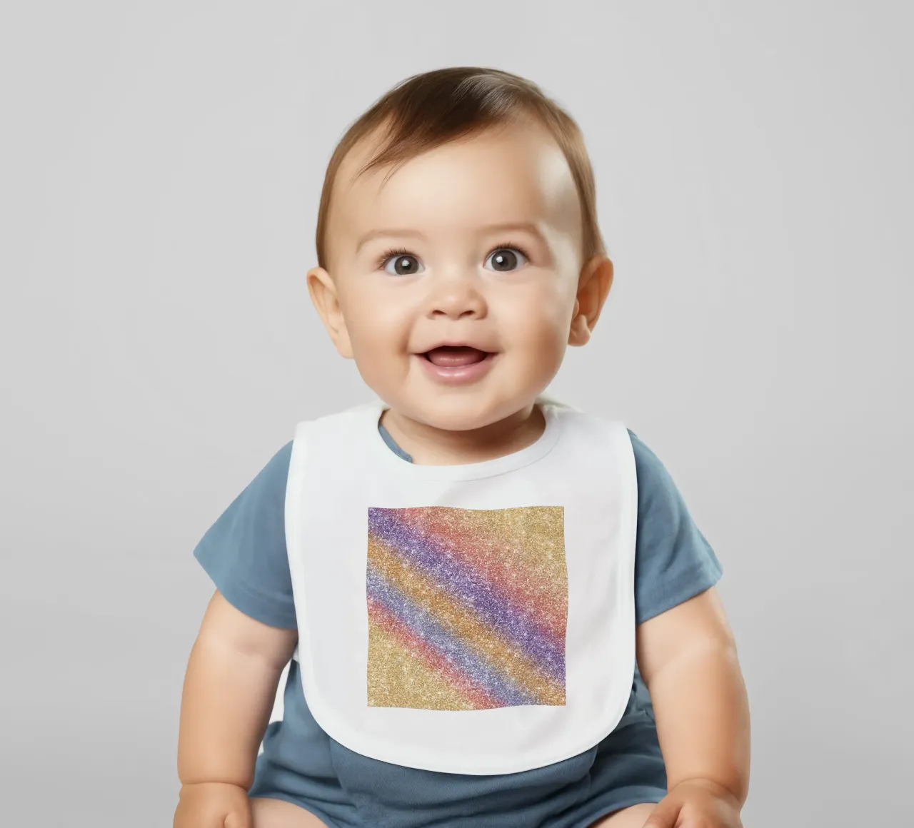 Glitter arcobaleno bavaglino da Happy Littles