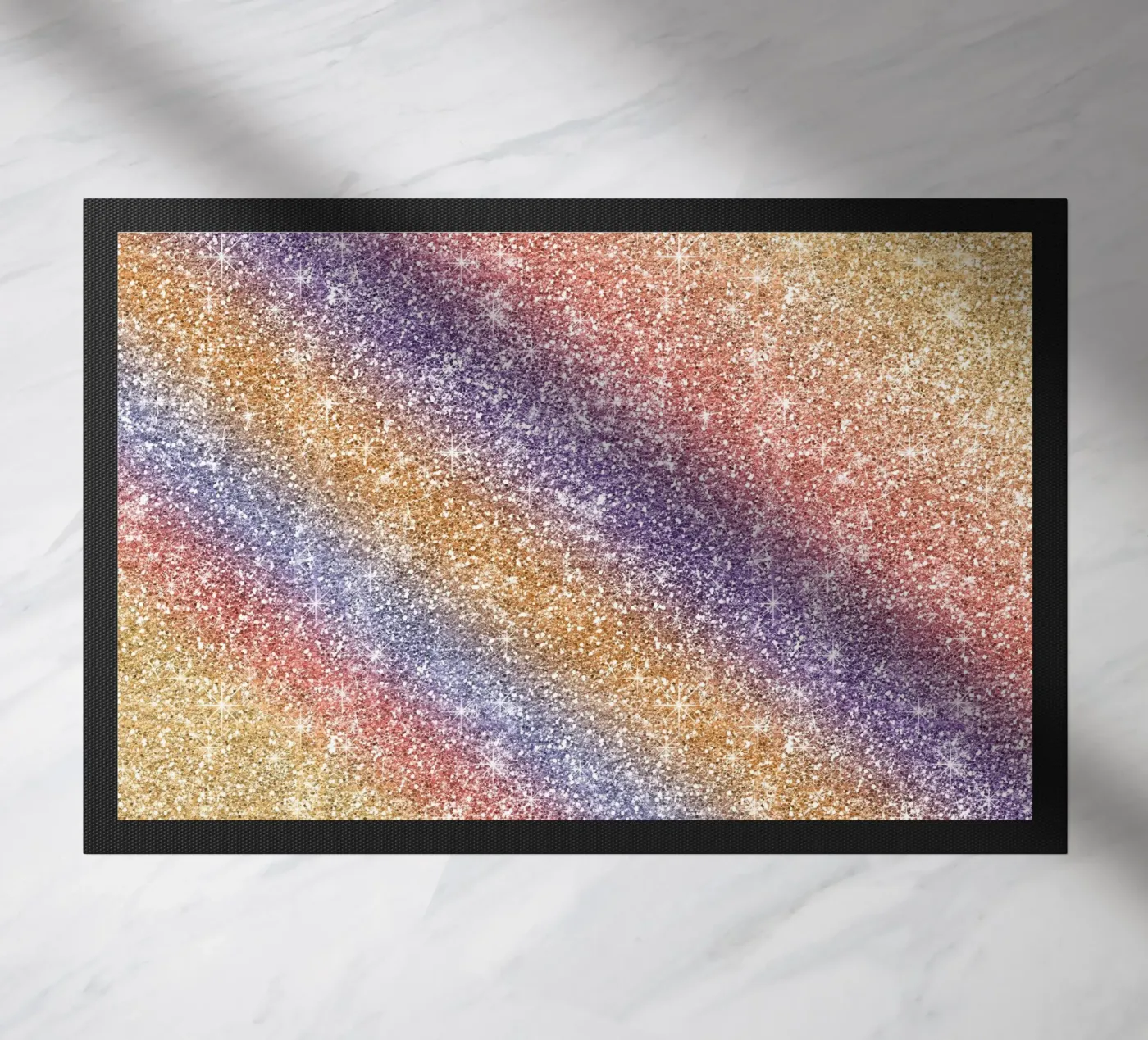 Rainbow Glitter doormat by Happy Littles