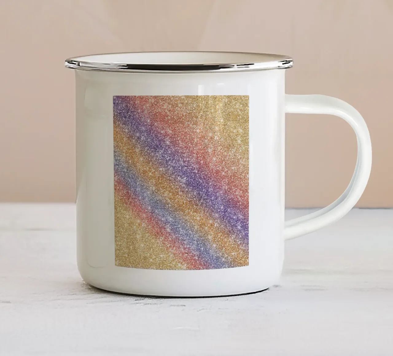 Glitter arcobaleno tazza in smalto da Happy Littles