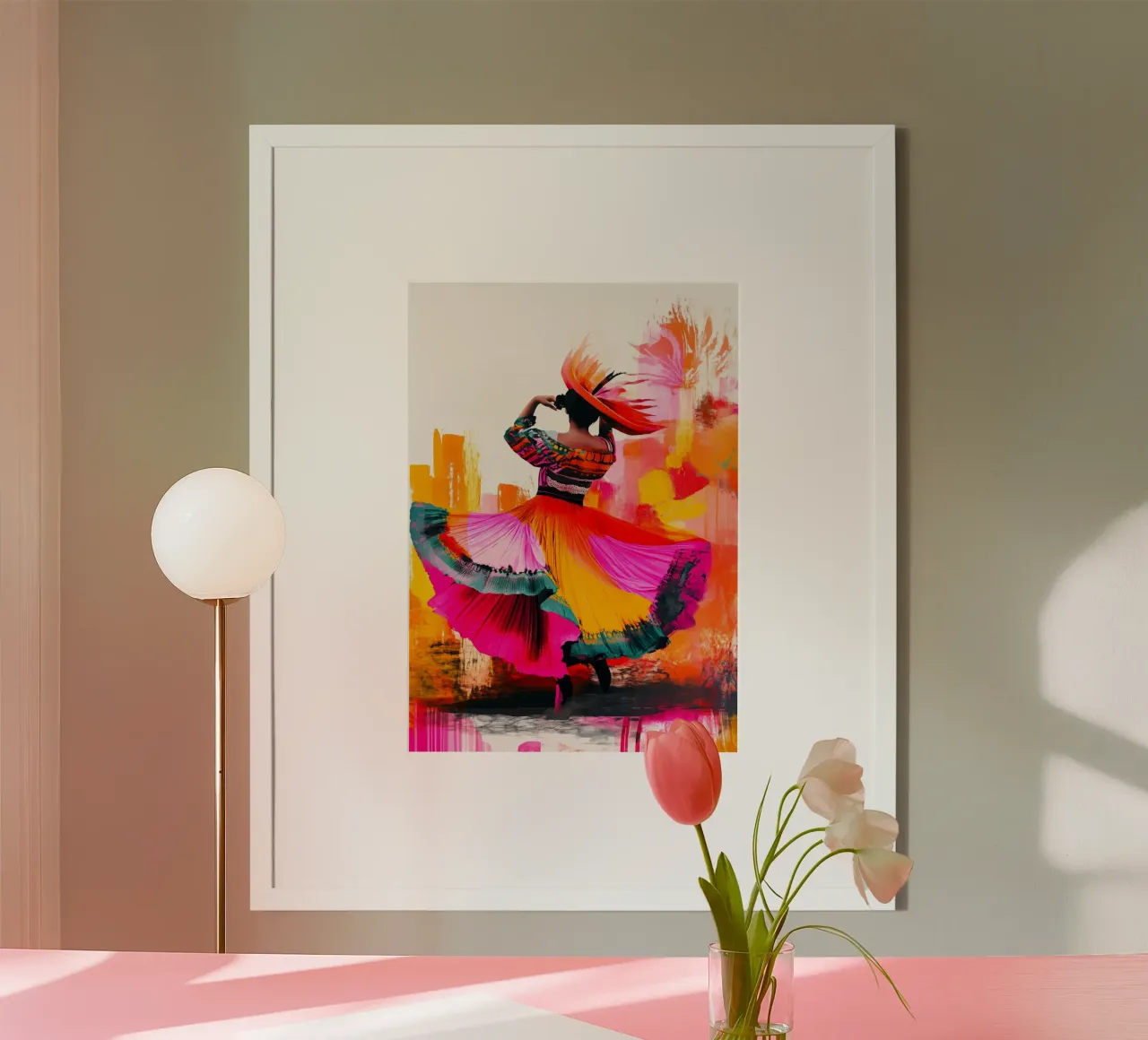 Donna messicana che danza folkloristicamente poster con telaio in plastica da Justyna Jaszke JBJart