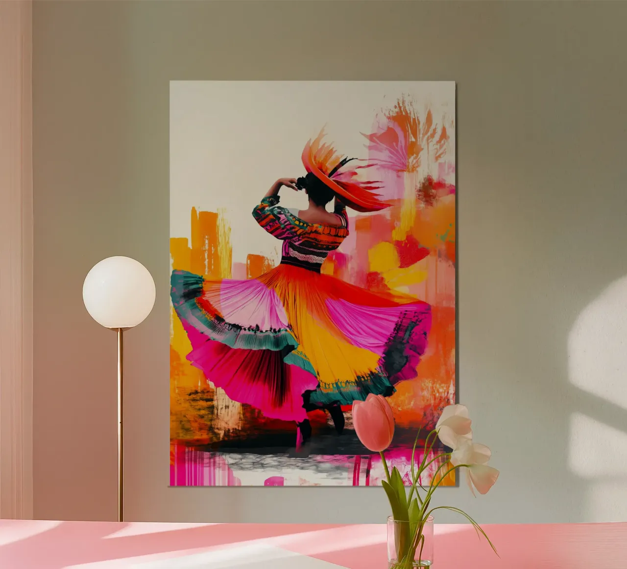 Donna messicana che danza folkloristicamente poster con telaio in plastica da Justyna Jaszke JBJart