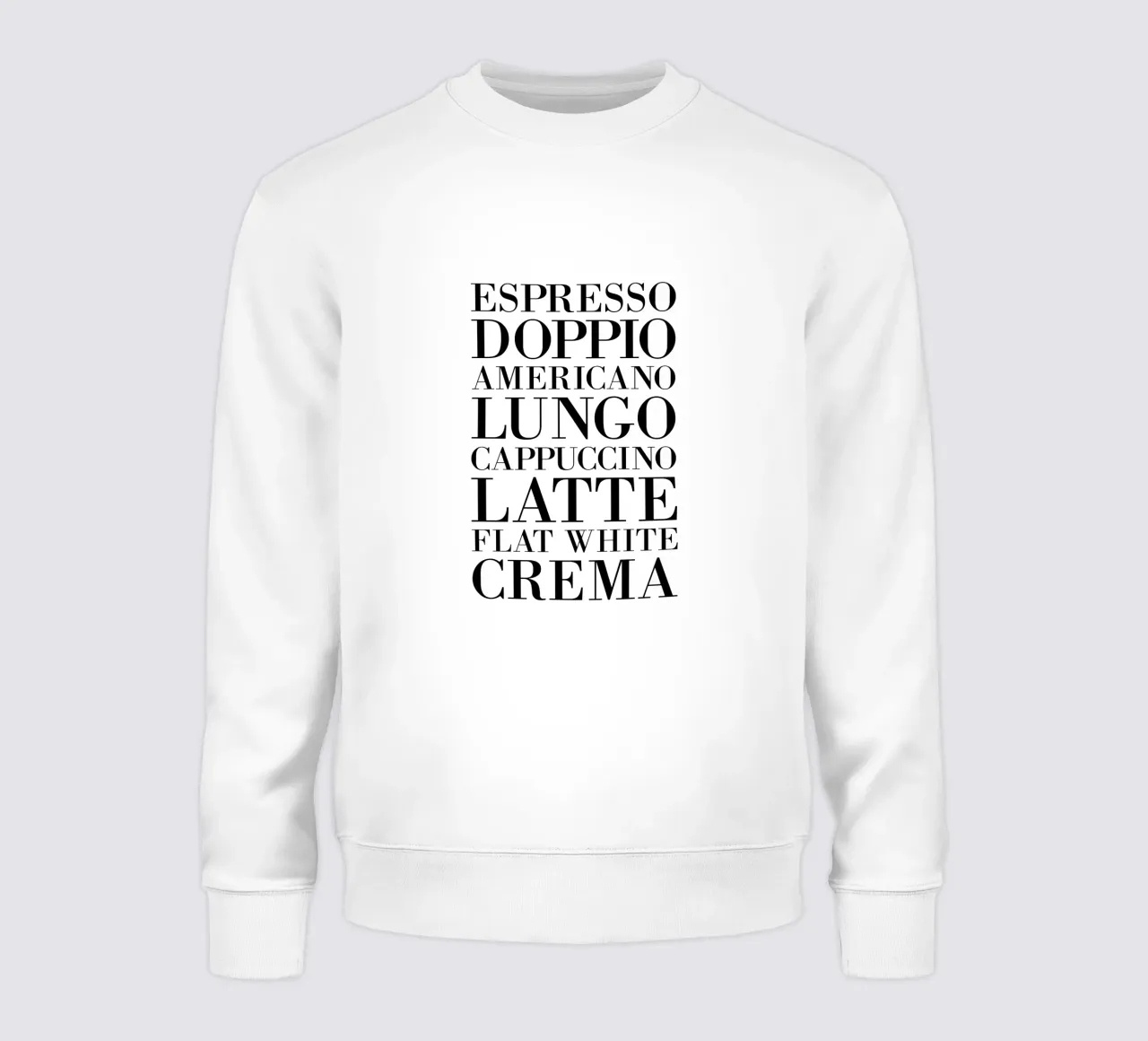 Espresso Coffee Types felpa da Typo Designs