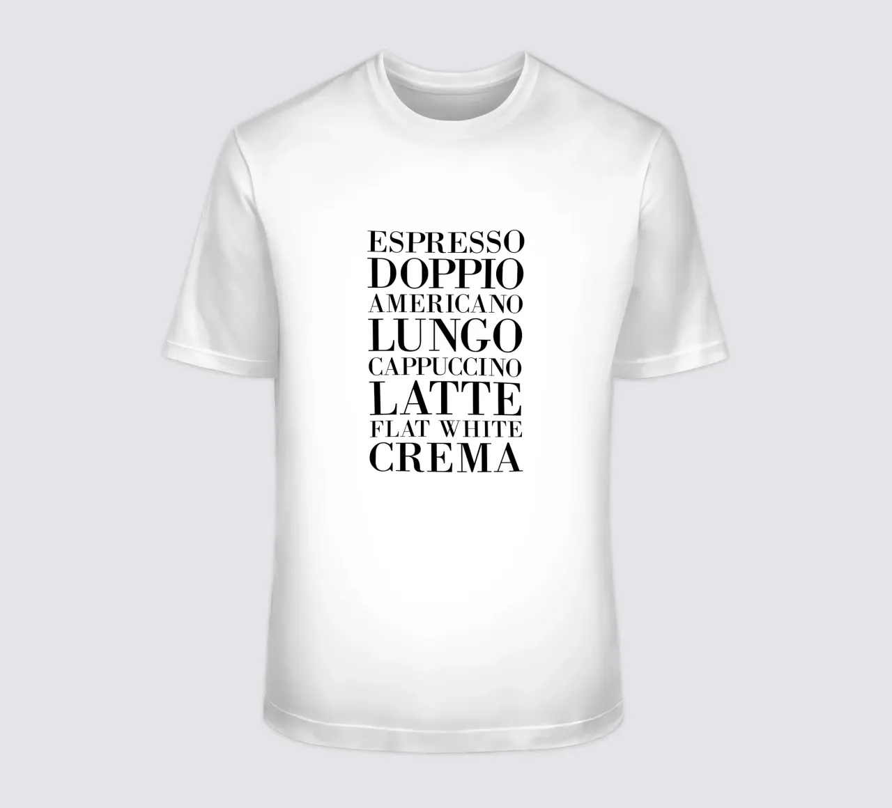 Espresso Coffee Types t-shirt da Typo Designs