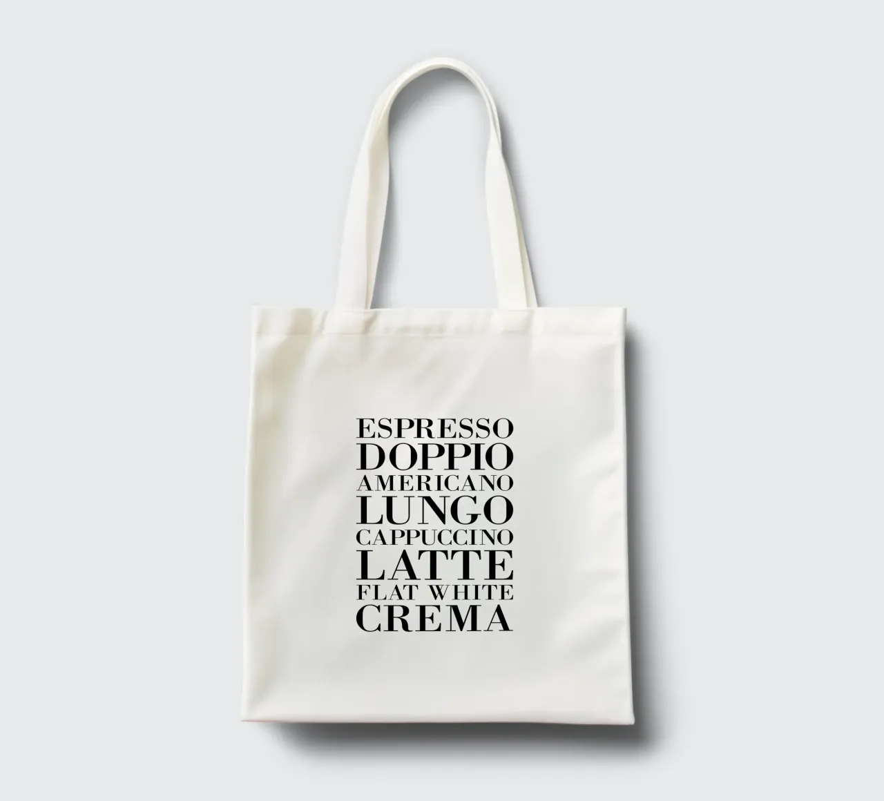 Espresso Coffee Types borsa in juta da Typo Designs