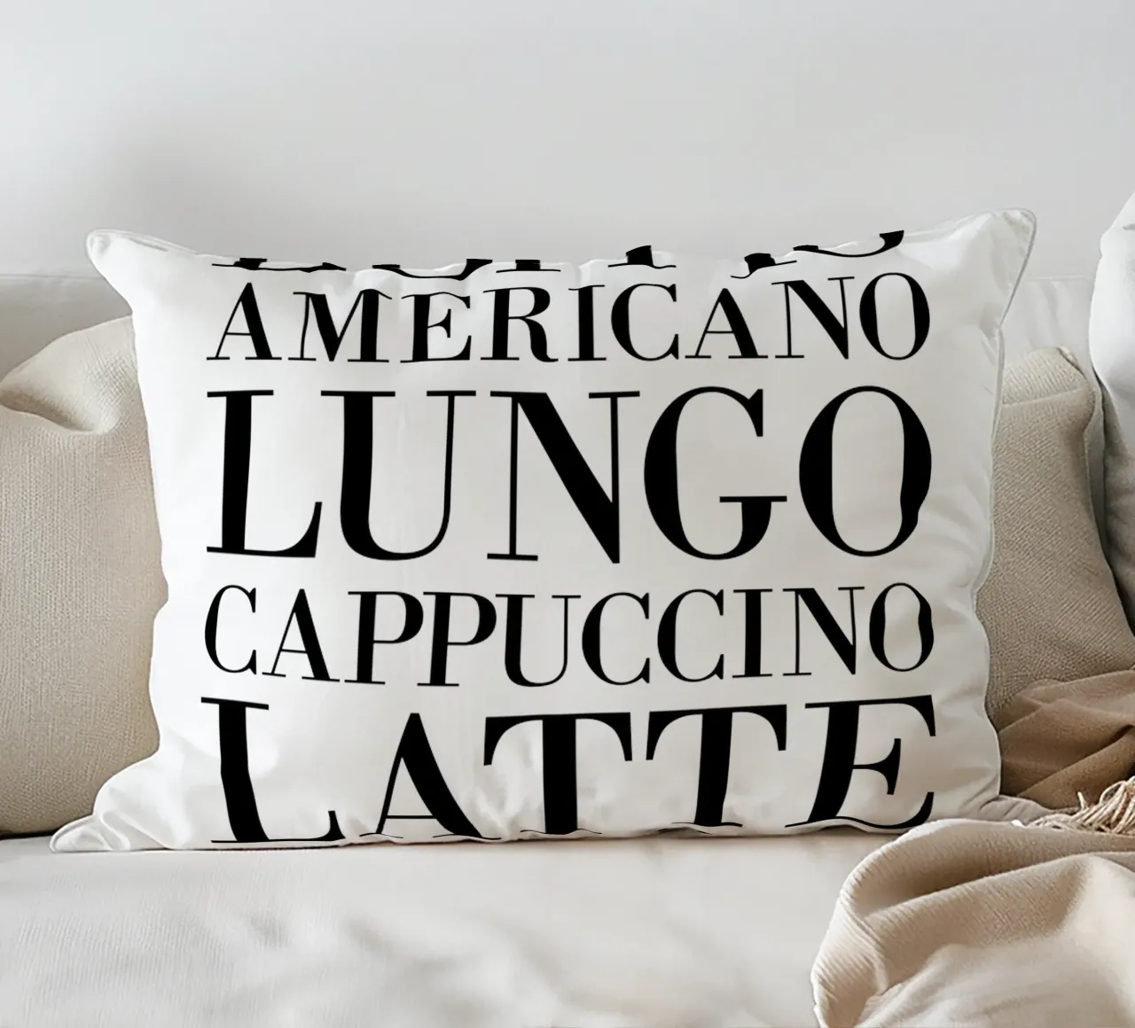 Espresso Coffee Types cuscino da Typo Designs