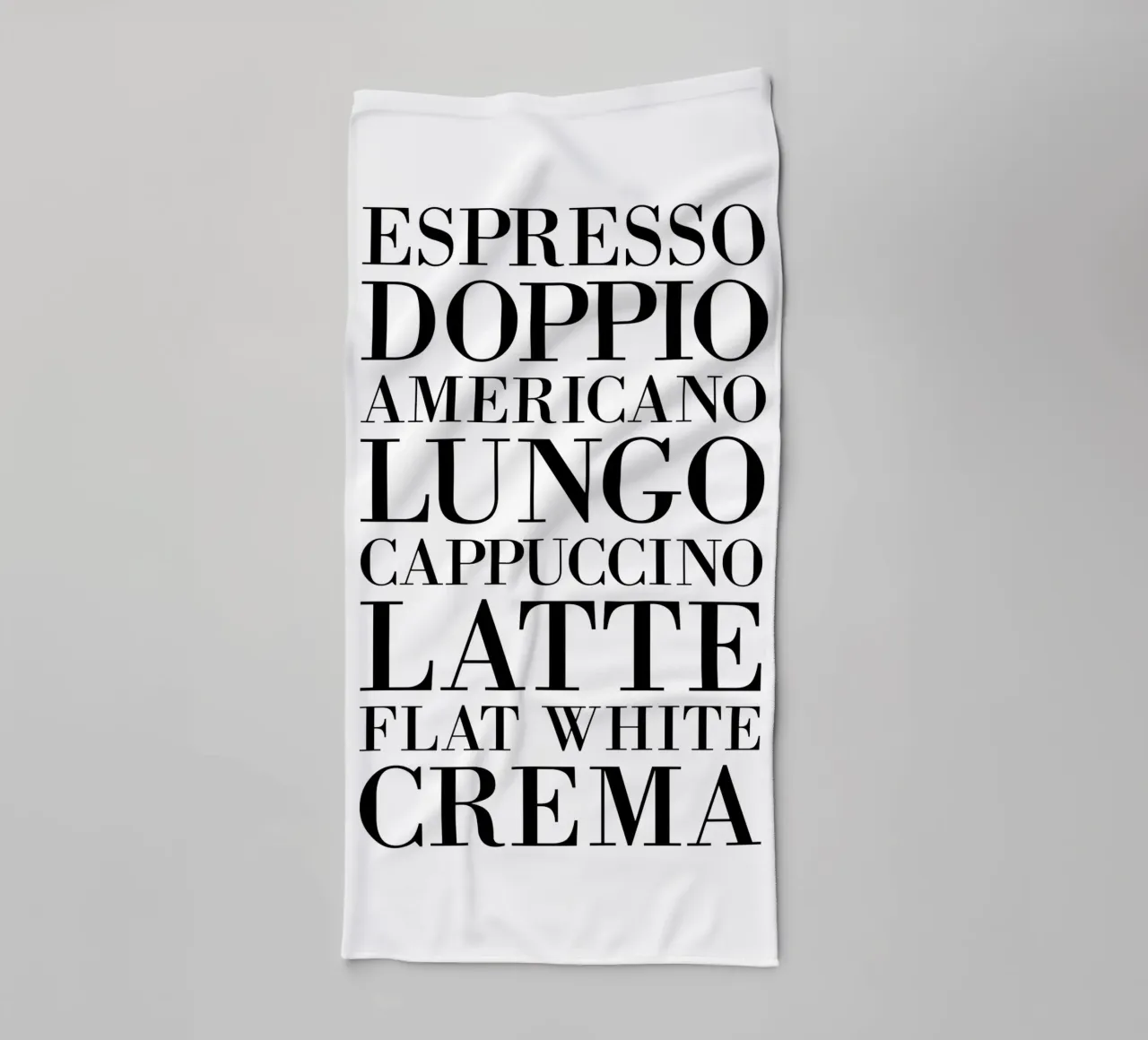 Espresso Coffee Types asciugamano da bagno da Typo Designs