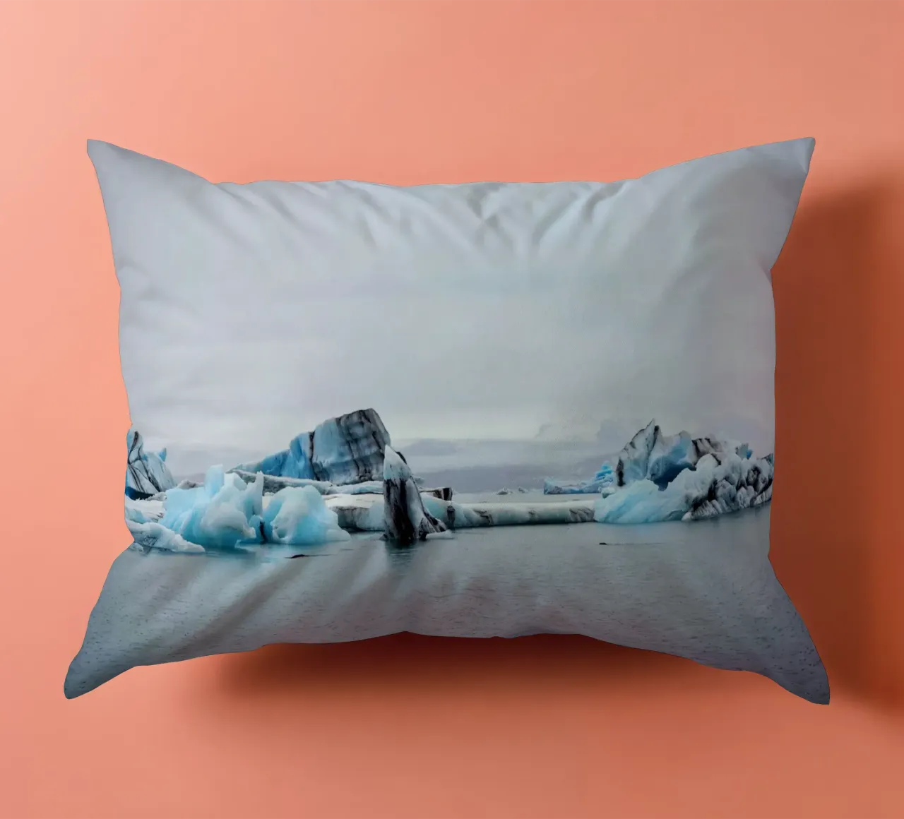 Iceland #07: Jökulsárlón's Icy Majesty - Spot the seal? decorative cushion by zenitt
