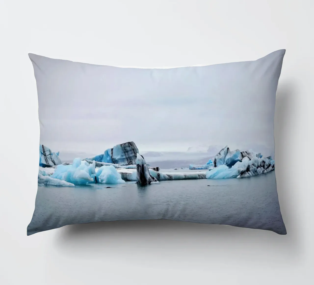 Iceland #07: Jökulsárlón's Icy Majesty - Spot the seal? decorative cushion by zenitt
