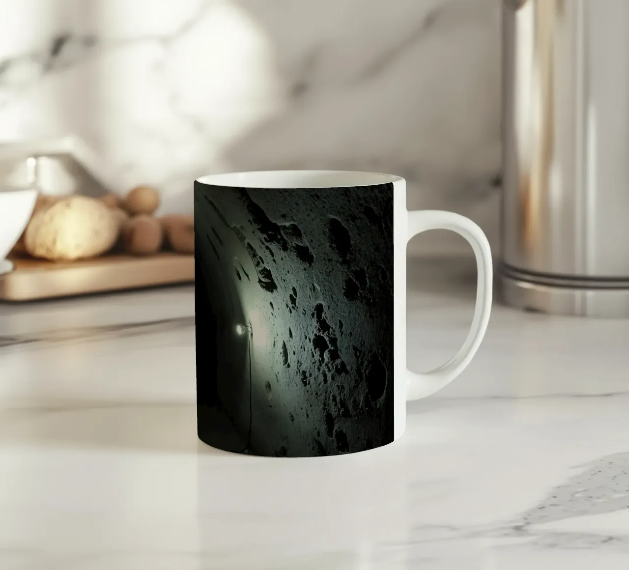 Exploration d'un tunnel souterrain sombre en basse lumière mug en céramique de DesignDoodle