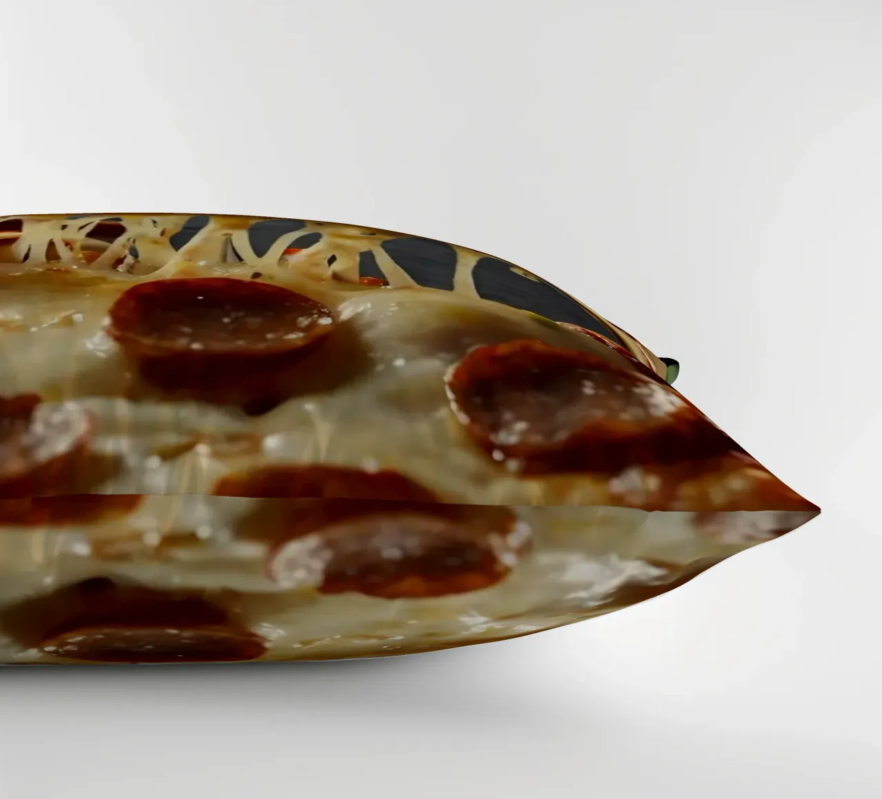 Deliziosa pizza al salame piccante servita appena sfornata cuscino da DesignDoodle