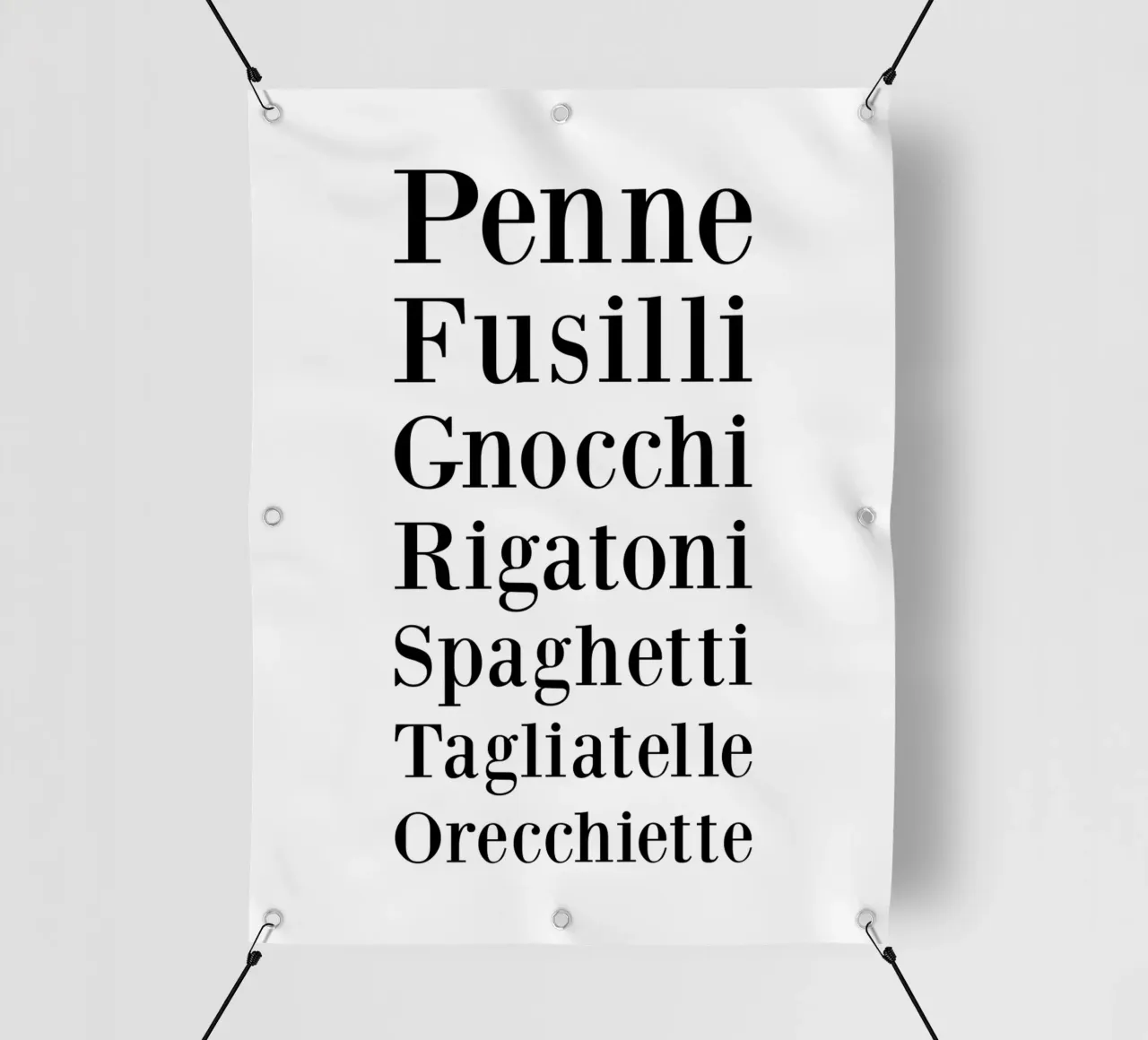 Pasta Types telo in pvc da Typo Designs