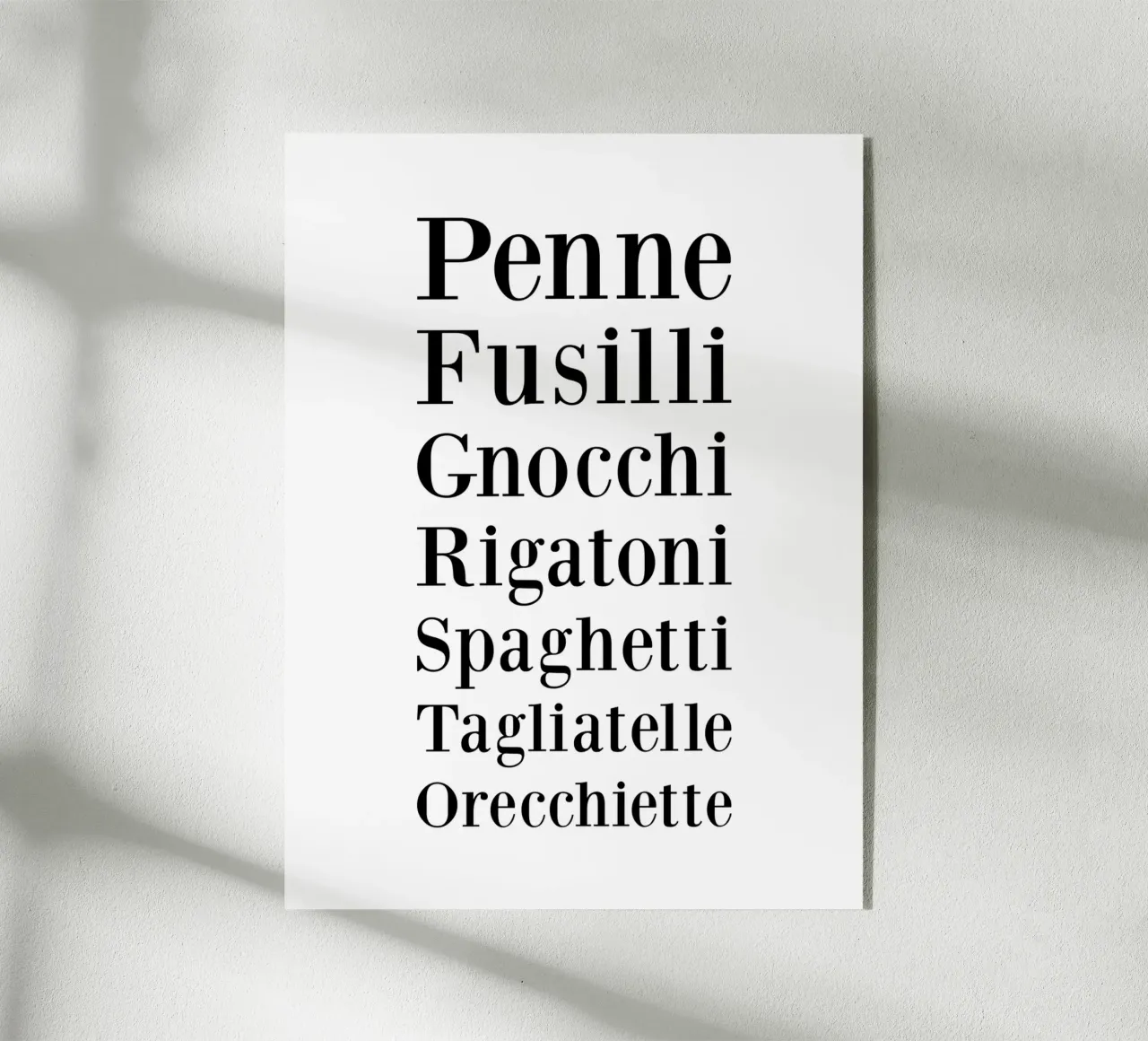 Pasta Types plexiglass da Typo Designs