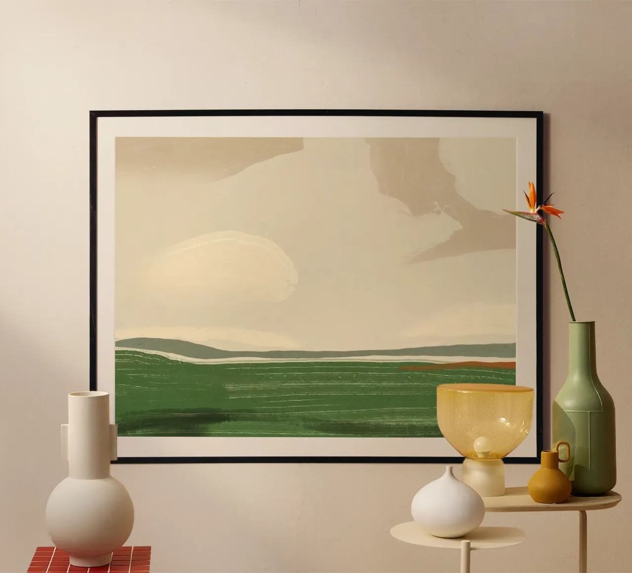 Groot landschap -Zicht en veld poster van Little Dean