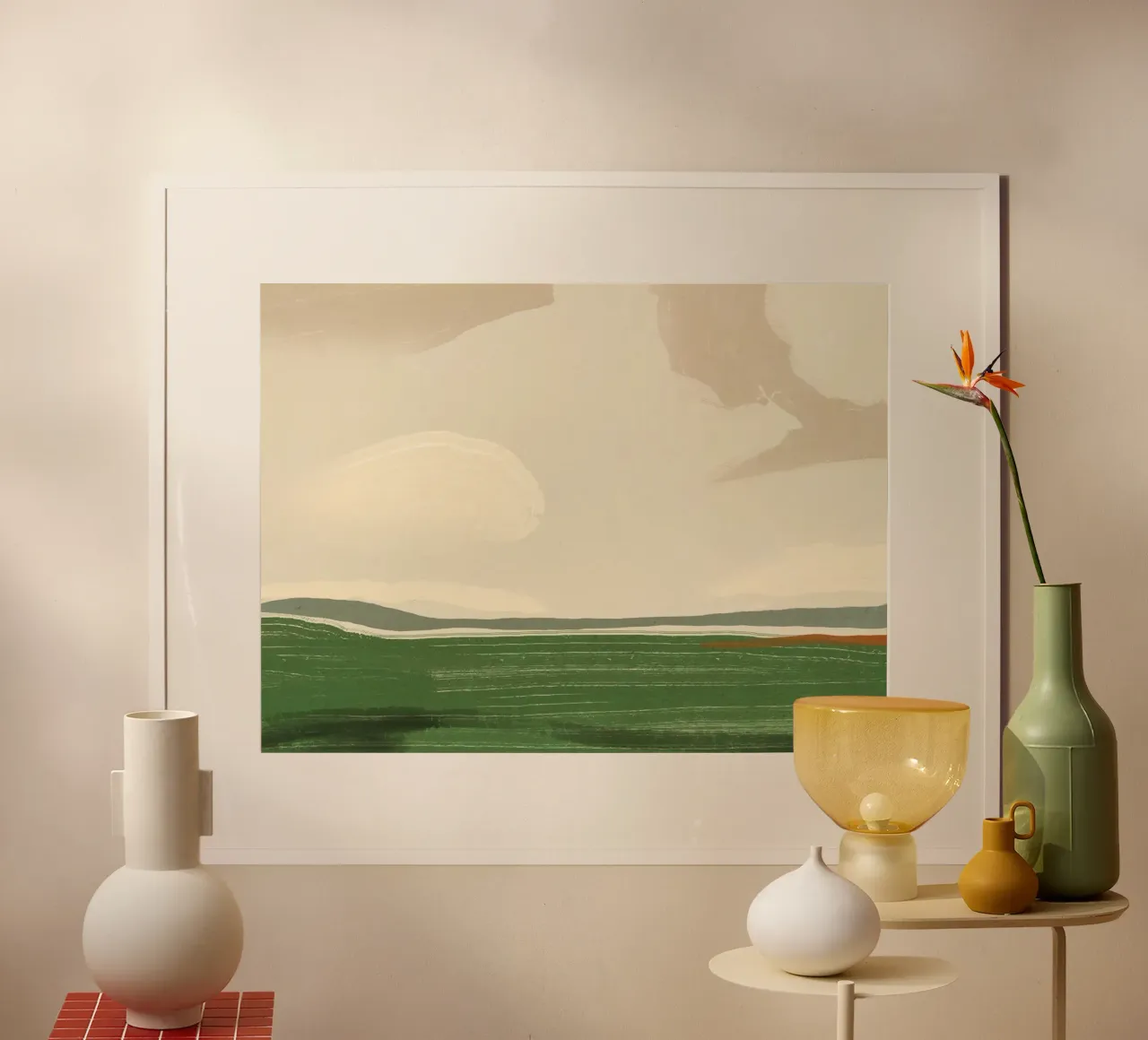 Groot landschap -Zicht en veld poster van Little Dean