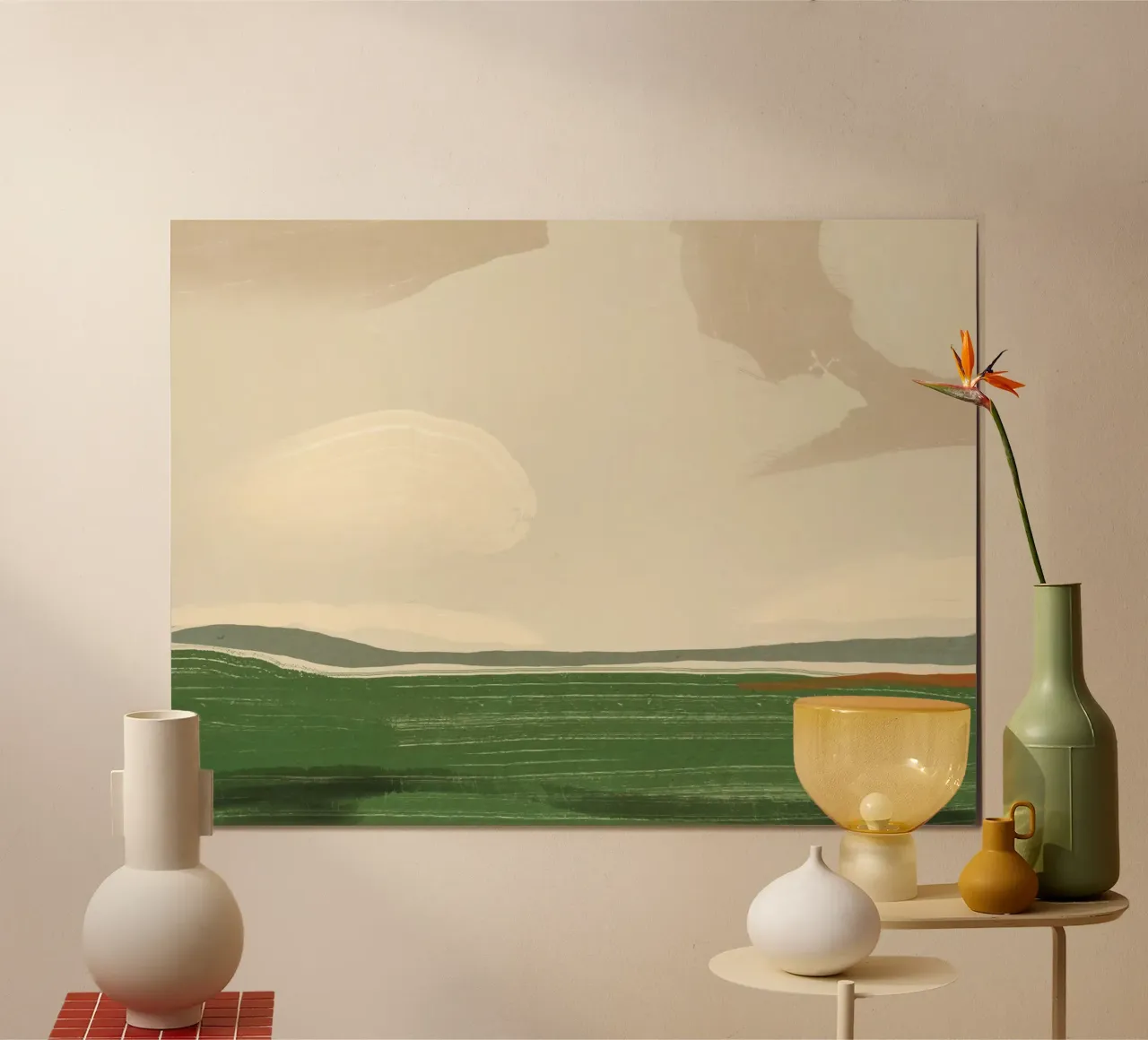 Groot landschap -Zicht en veld poster van Little Dean