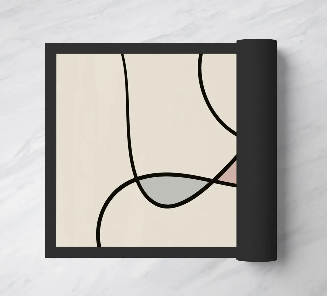 Minimalist Lines Art Beige doormat by Little Dean