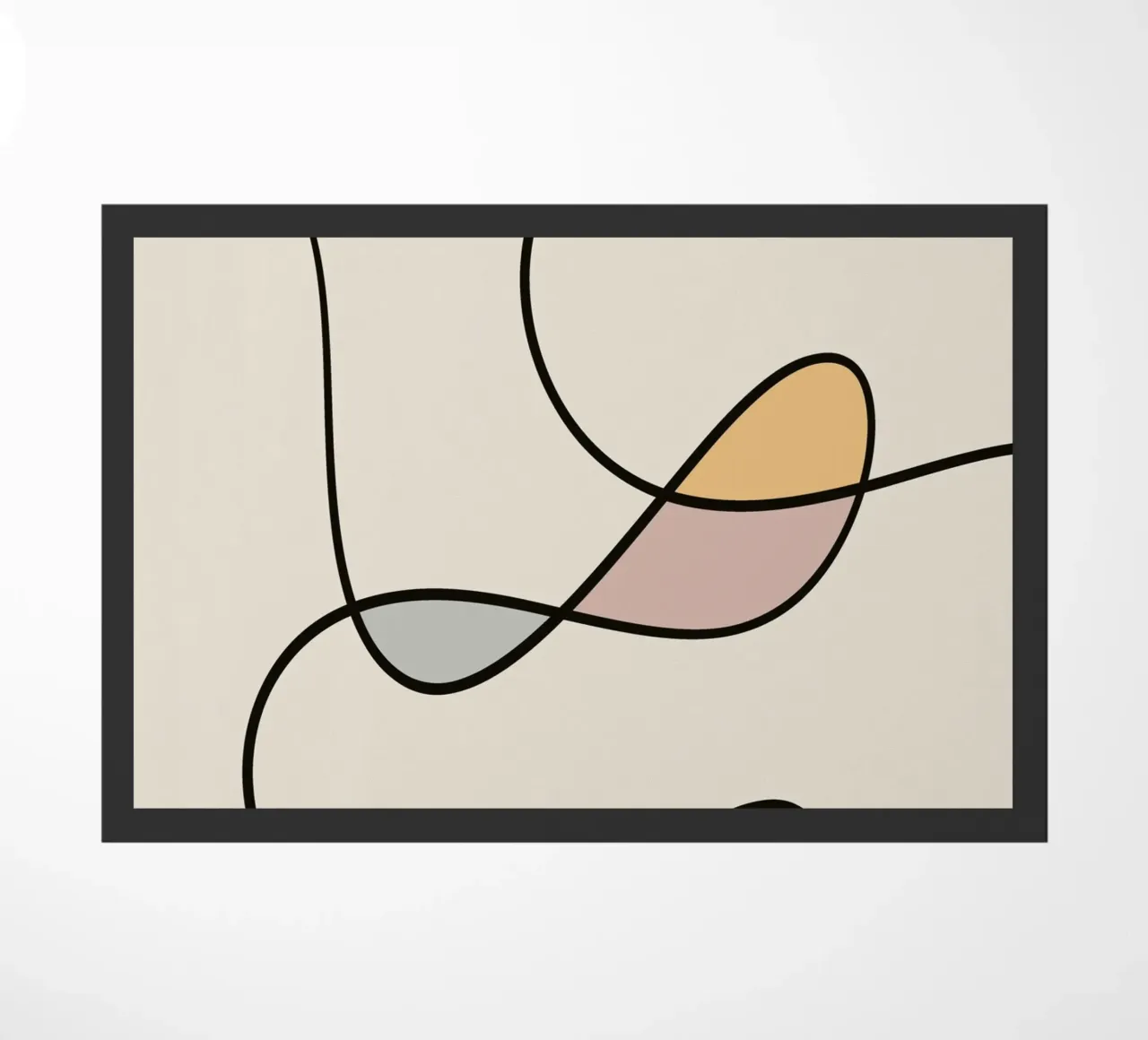 Minimalist Lines Art Beige doormat by Little Dean