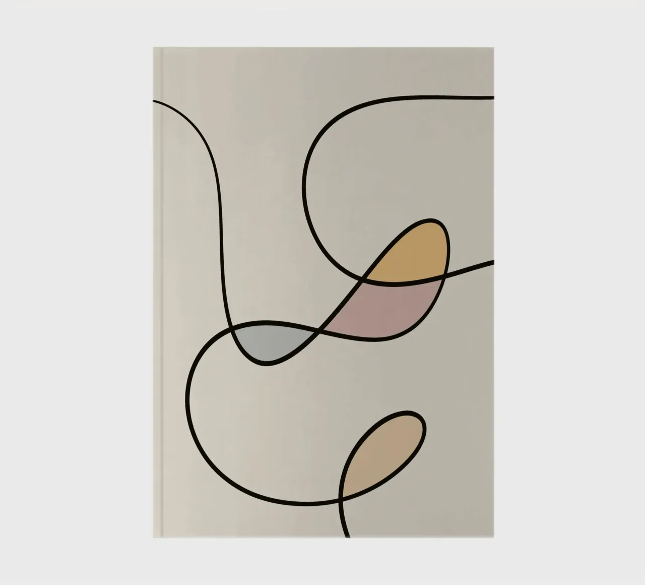 Minimalist Lines Art Beige notebook by Little Dean