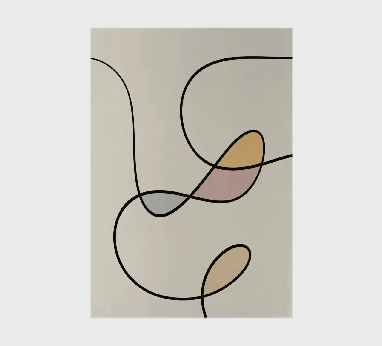 Minimalist Lines Art Beige notebook by Little Dean