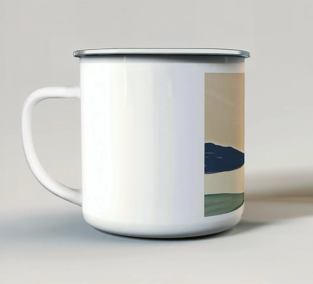 Paesaggio di grandi dimensioni in stile giapponese tazza in smalto da Little Dean