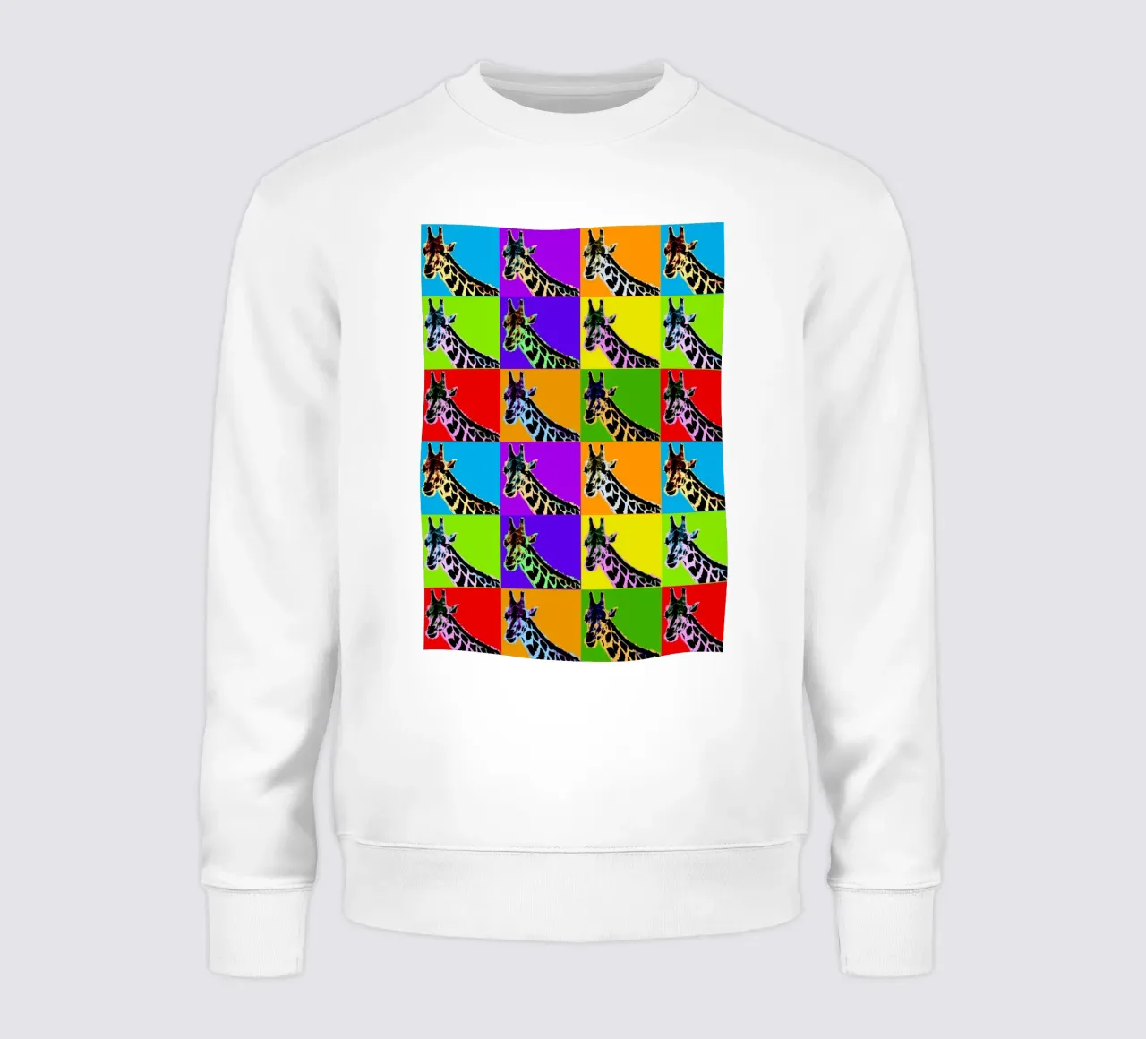 Pop Art Giraffa Grid: Colori audaci, moderno e selvaggio, principi vibranti felpa da NorwesClub