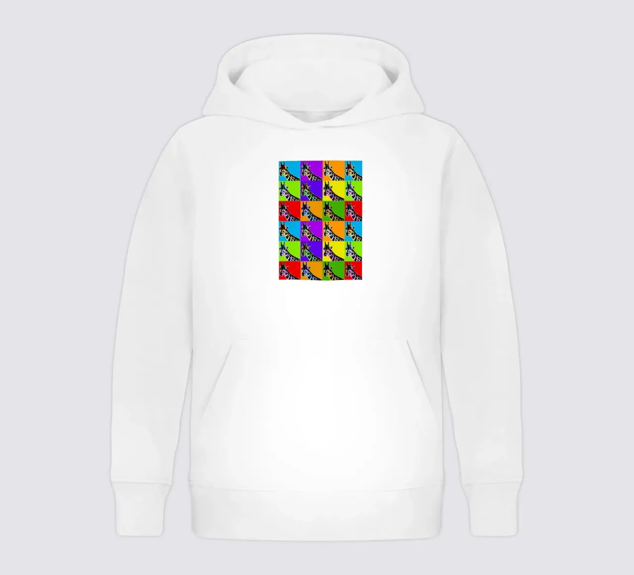 Pop Art Giraffa Grid: Colori audaci, moderno e selvaggio, principi vibranti felpa bambino con cappuccio da NorwesClub