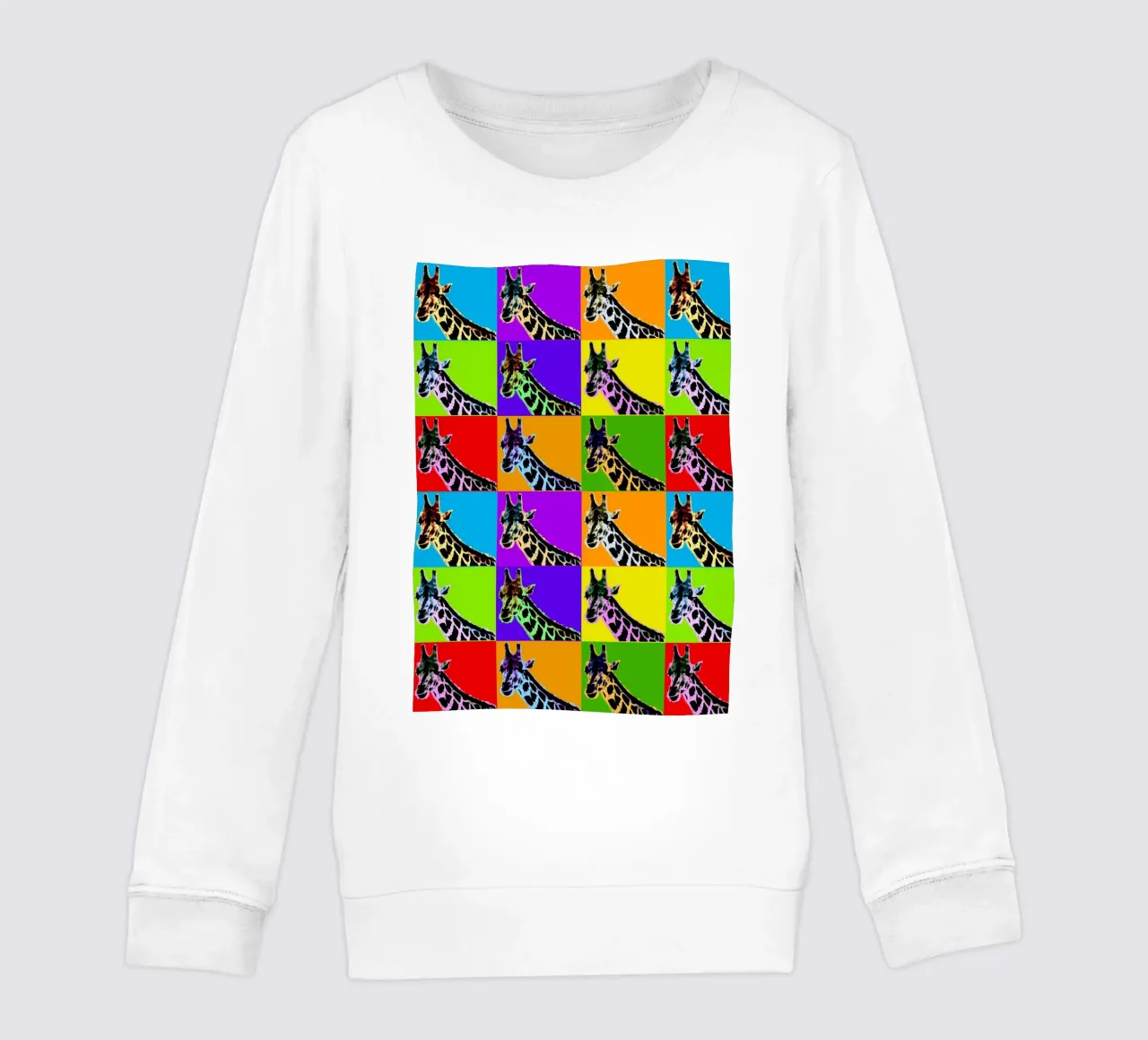 Pop Art Giraffa Grid: Colori audaci, moderno e selvaggio, principi vibranti felpa bambino da NorwesClub