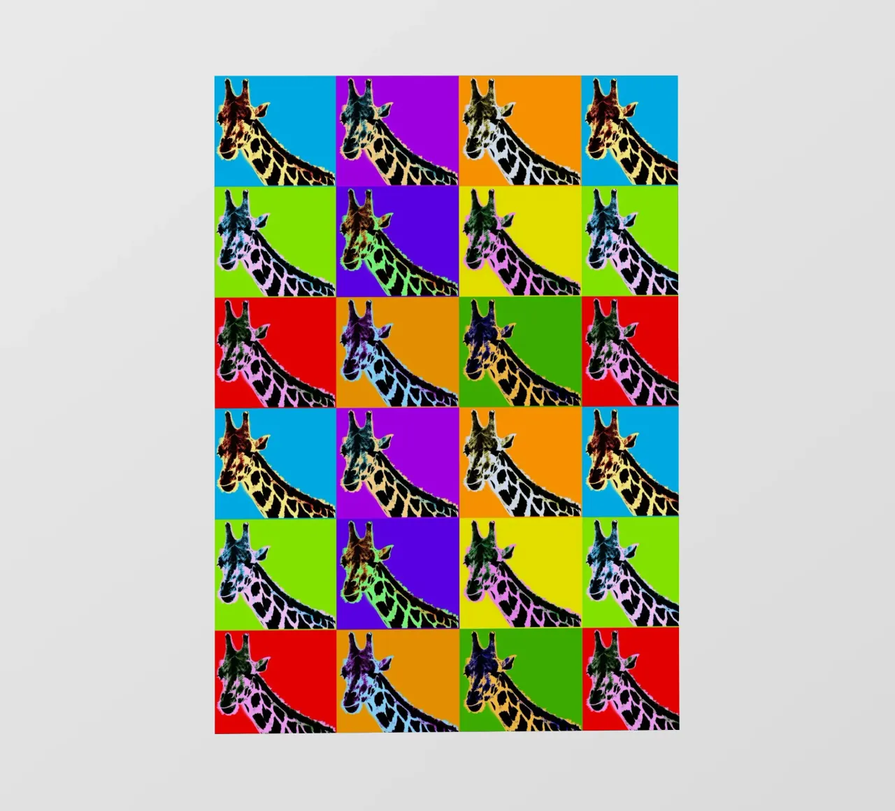 Pop Art Giraffa Grid: Colori audaci, moderno e selvaggio, principi vibranti telo in pvc da NorwesClub