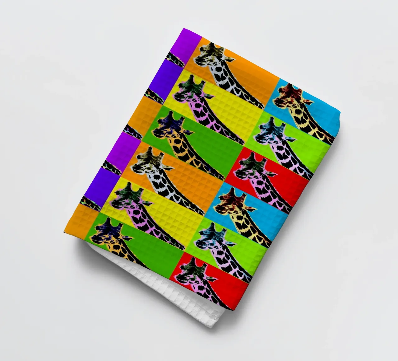 Pop Art Giraffa Grid: Colori audaci, moderno e selvaggio, principi vibranti canovaccio da cucina da NorwesClub