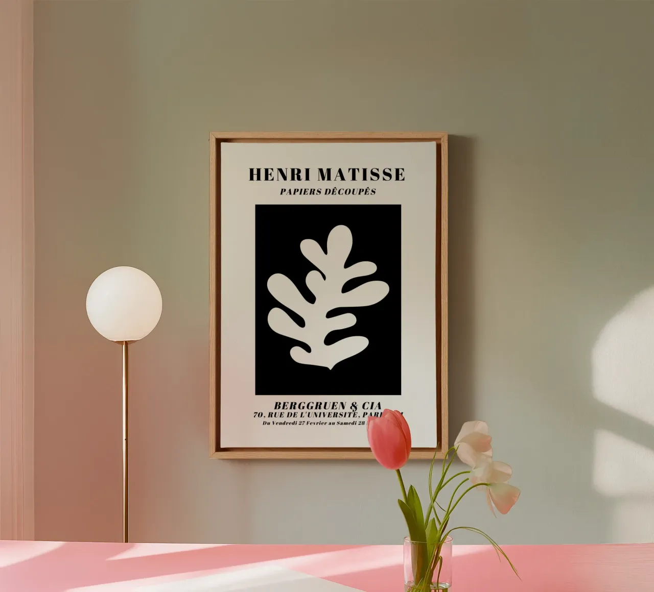 Henri Matisse Cut-Out: Modernist Elegance, Abstract Leaf Art canvas with Floater frame by NorwesClub