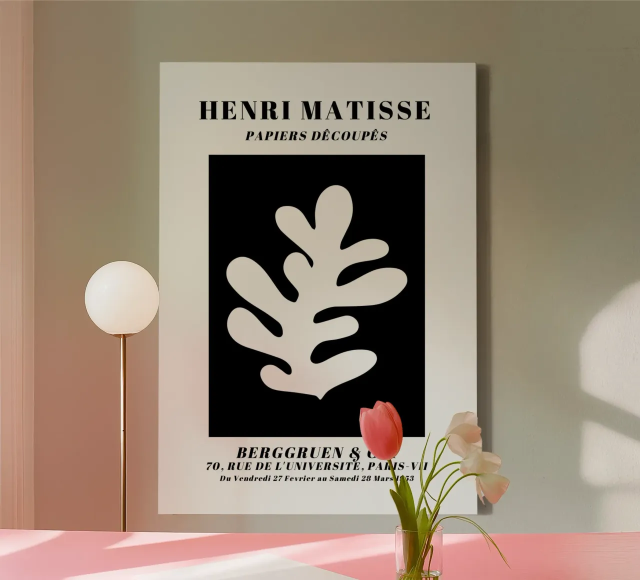 Henri Matisse Cut-Out: Modernist Elegance, Abstract Leaf Art canvas with Floater frame by NorwesClub
