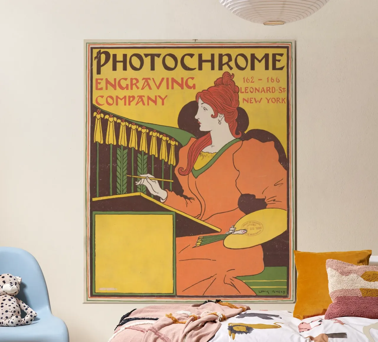 Henri Meunier Art Nouveau: annuncio fotocromatico d'epoca, elegante A poster da NorwesClub