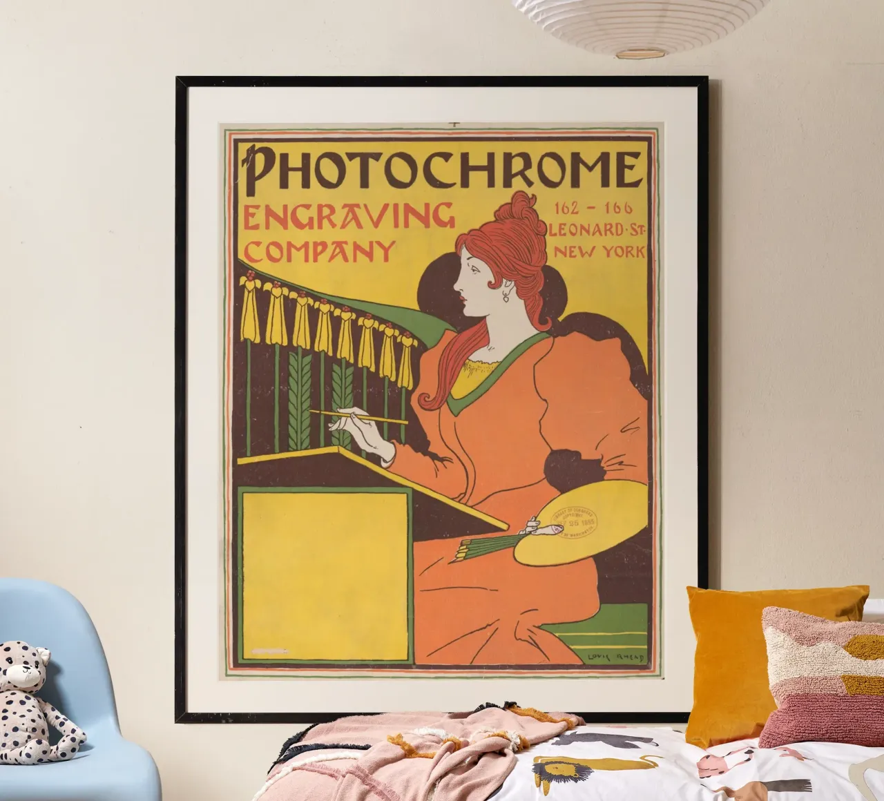 Henri Meunier Art Nouveau: annuncio fotocromatico d'epoca, elegante A poster da NorwesClub