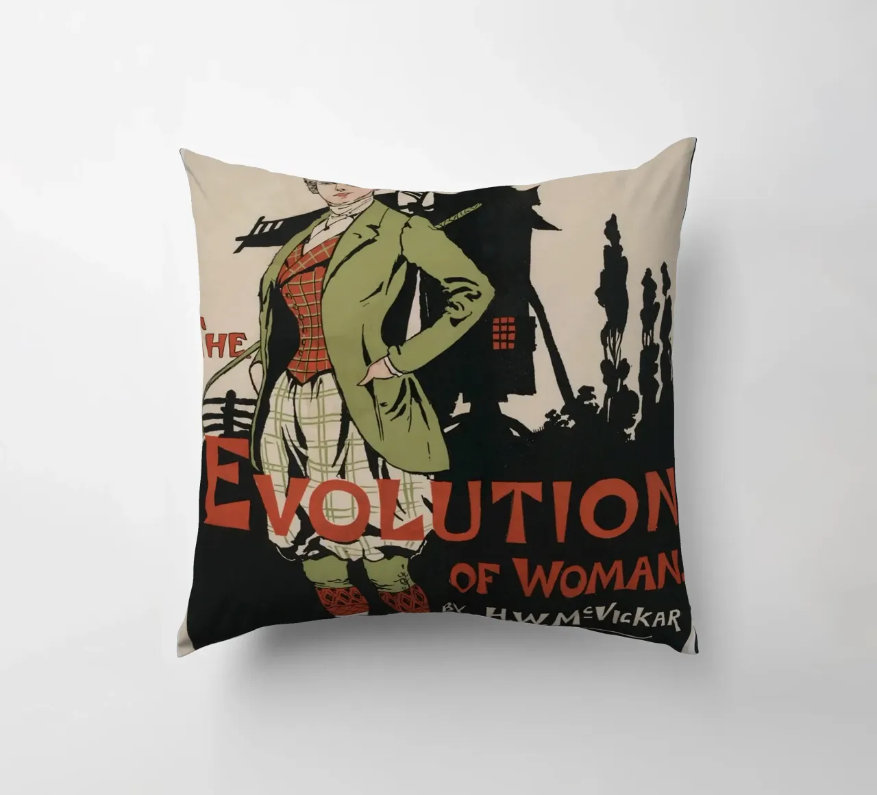 L'"Evoluzione della donna" di H.W. McVickar: Satira sociale d'epoca cuscino da NorwesClub