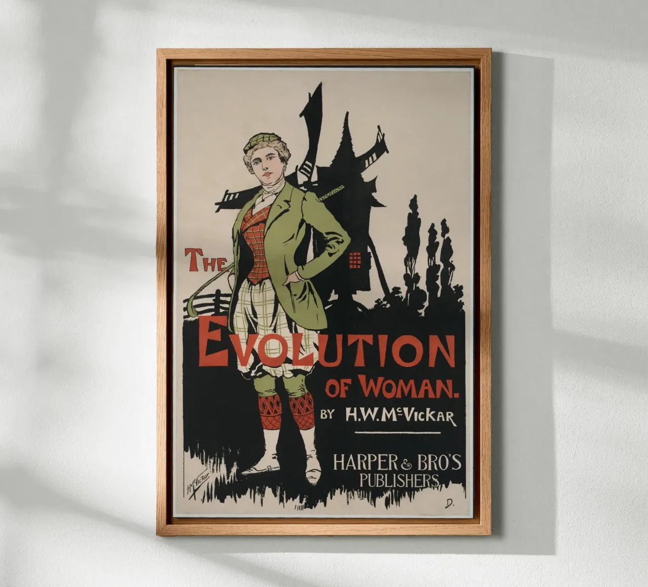 L'"Evoluzione della donna" di H.W. McVickar: Satira sociale d'epoca tela con Cornice a cassetta da NorwesClub