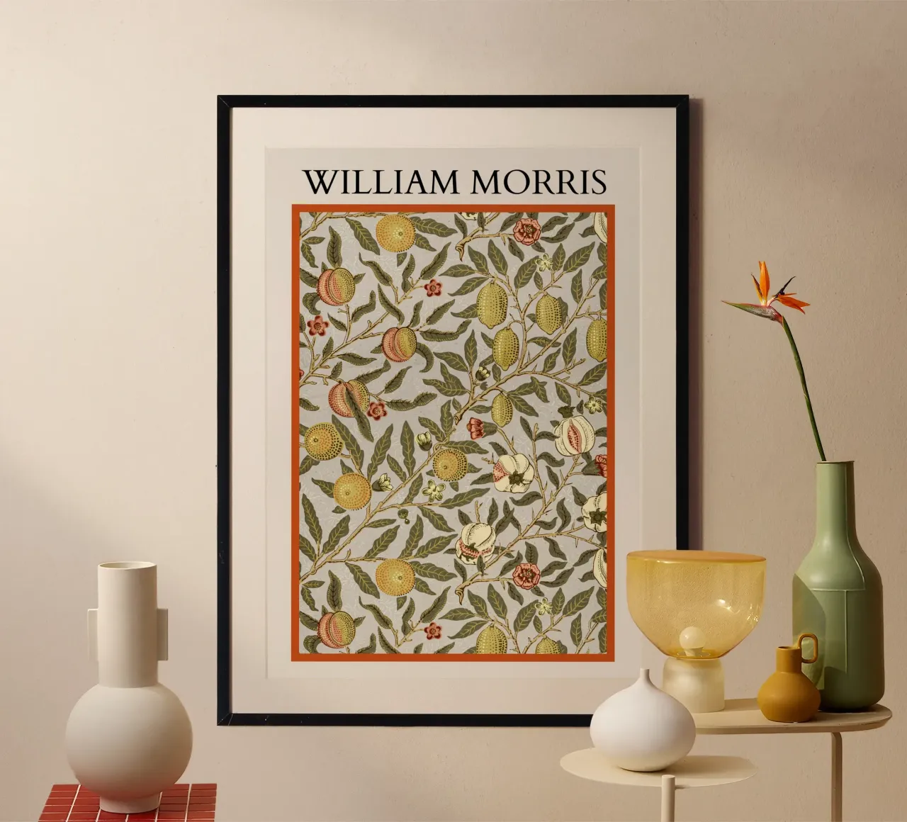 William Morris "Grenade" : Arts & Crafts Botanique, Timel poster de NorwesClub