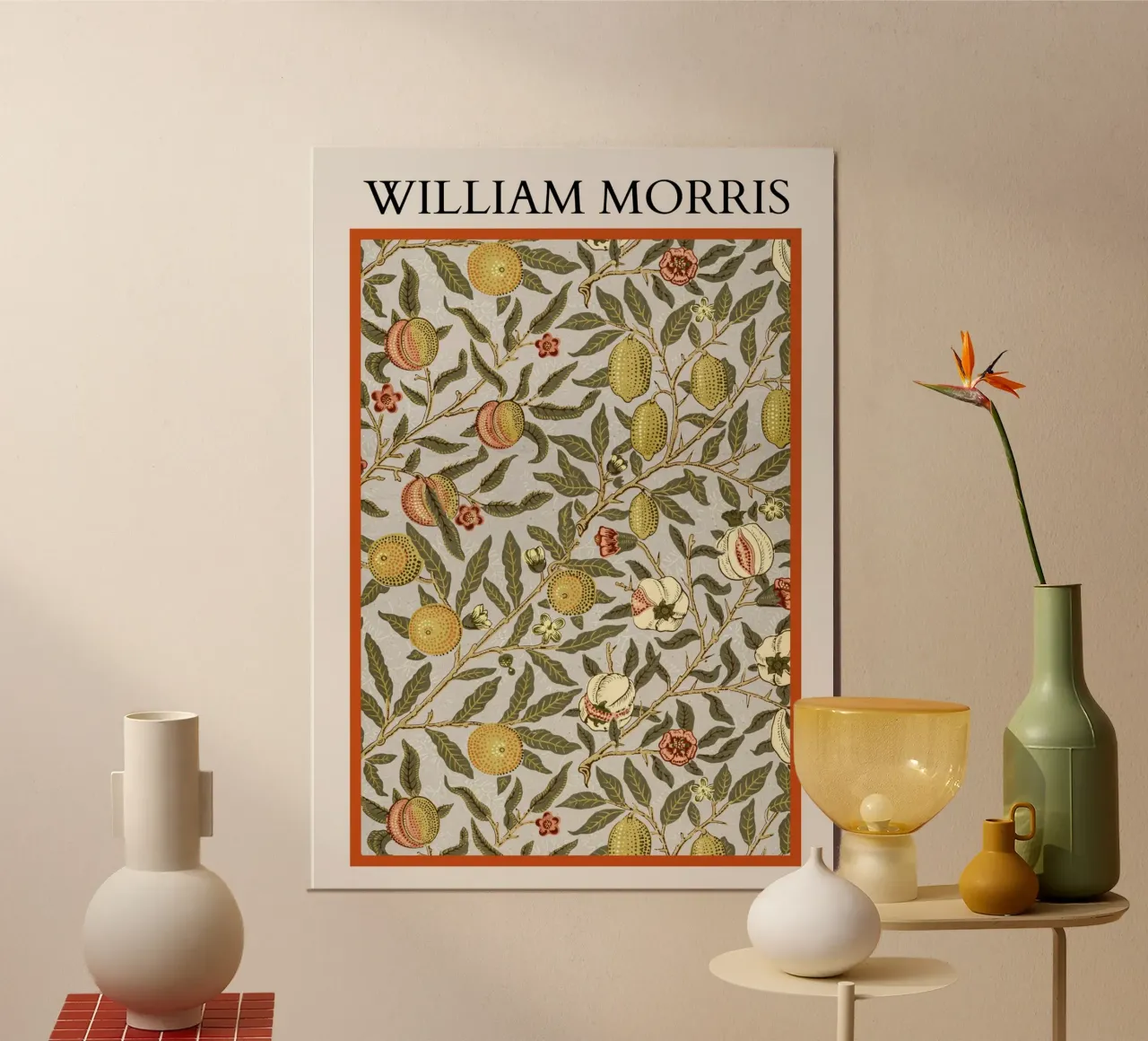 William Morris "Grenade" : Arts & Crafts Botanique, Timel poster de NorwesClub