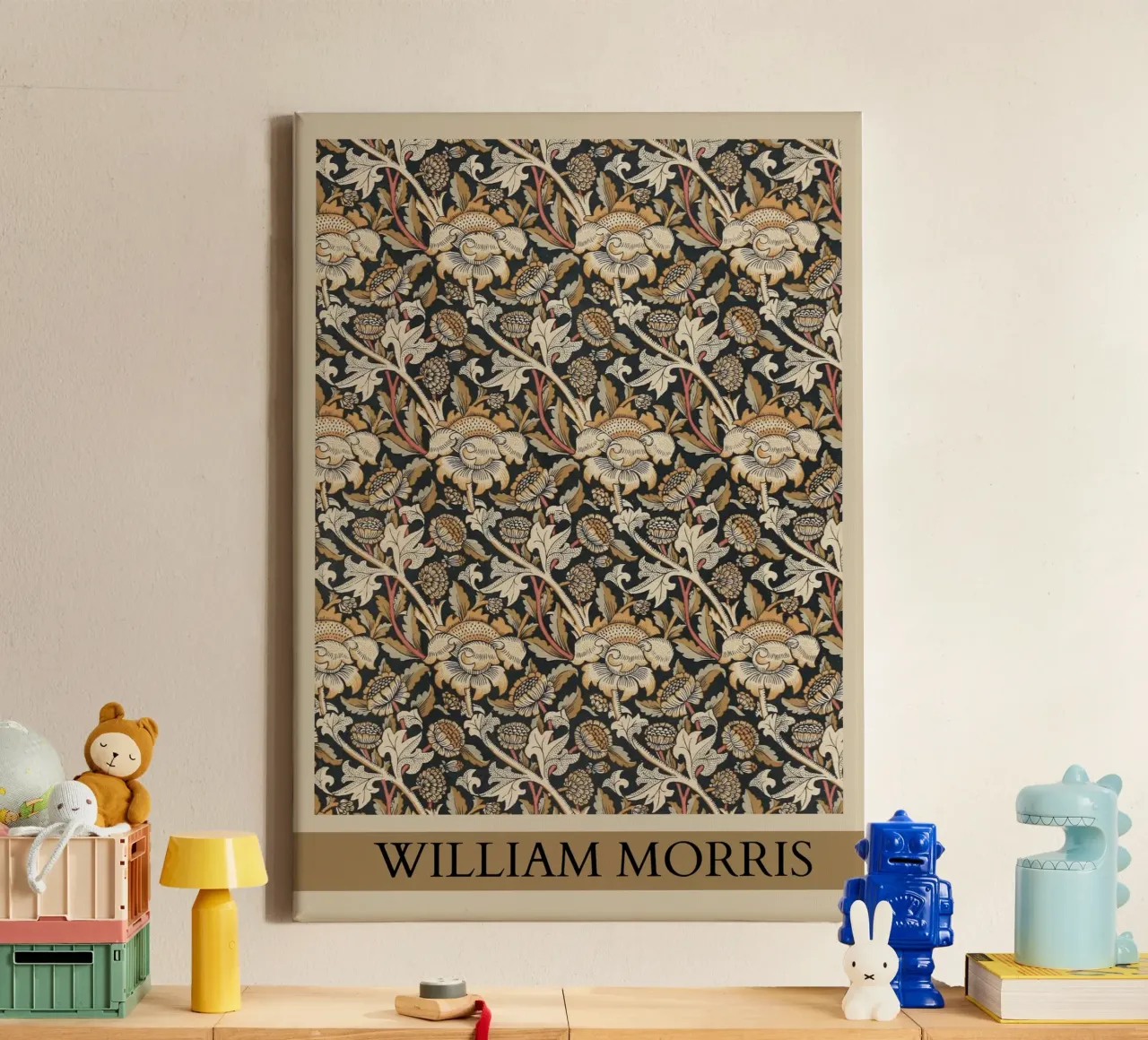William Morris "Wey" Art Nouveau Floral Pattern Poster Print lienzo con Marco flotante de NorwesClub