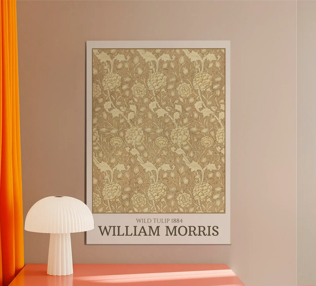William Morris "Wild Tulip" Art Nouveau Pattern Poster Print poster with plastic frame by NorwesClub