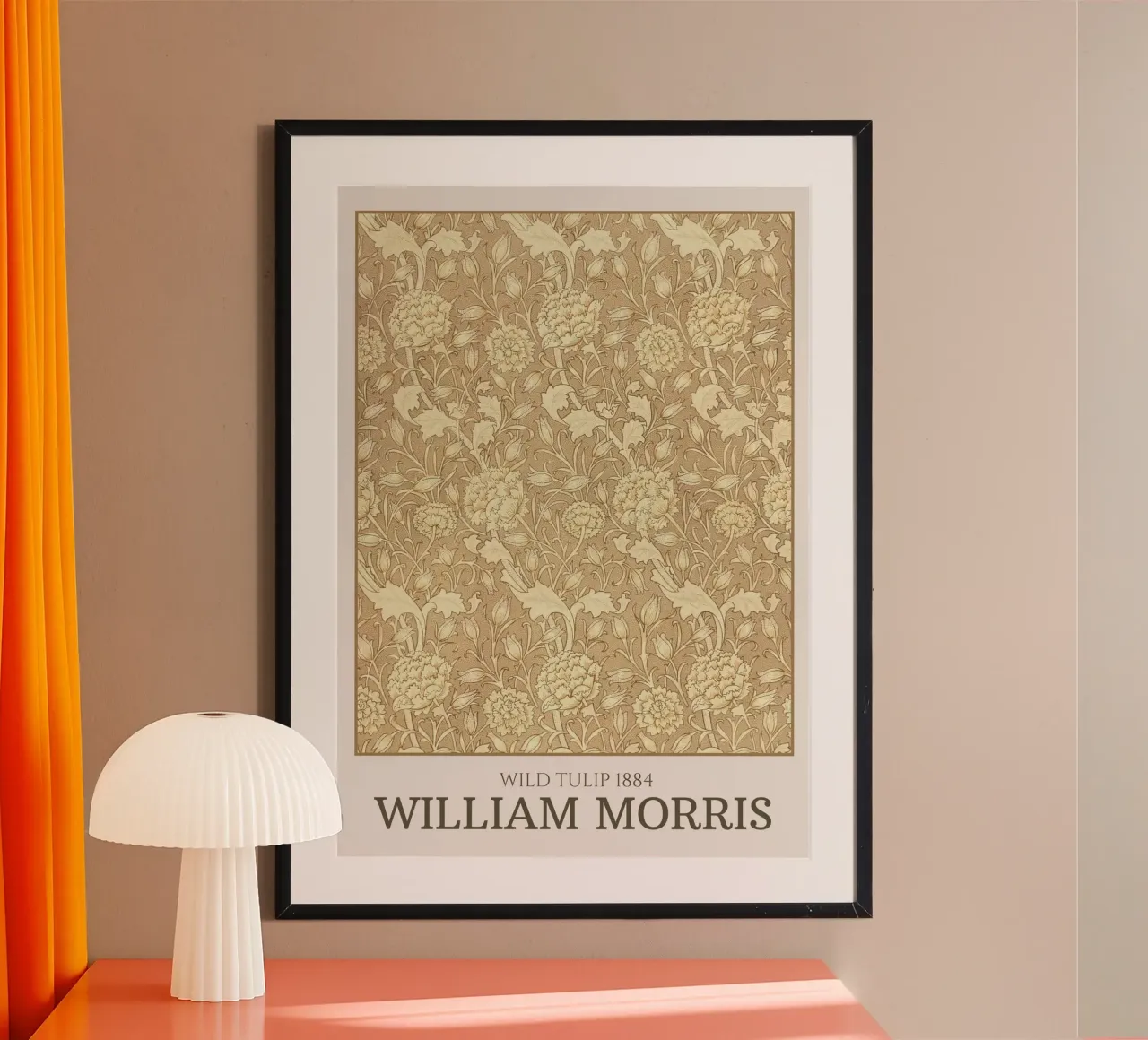 William Morris "Wild Tulip" Art Nouveau Pattern Poster Print poster with plastic frame by NorwesClub