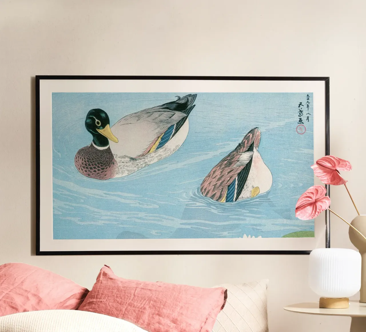 Goyo Hashiguchi "Anatre" Stampa su legno giapponese Shin-hanga poster con telaio in plastica da NorwesClub