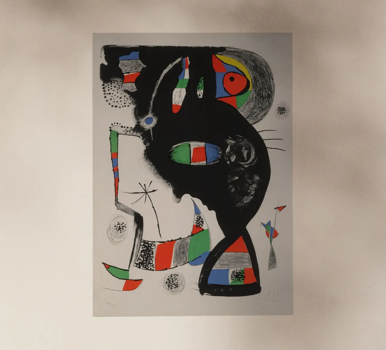 Joan Miró "42 Rue Blomet", capolavoro astratto surrealista pellicola backlit da NorwesClub