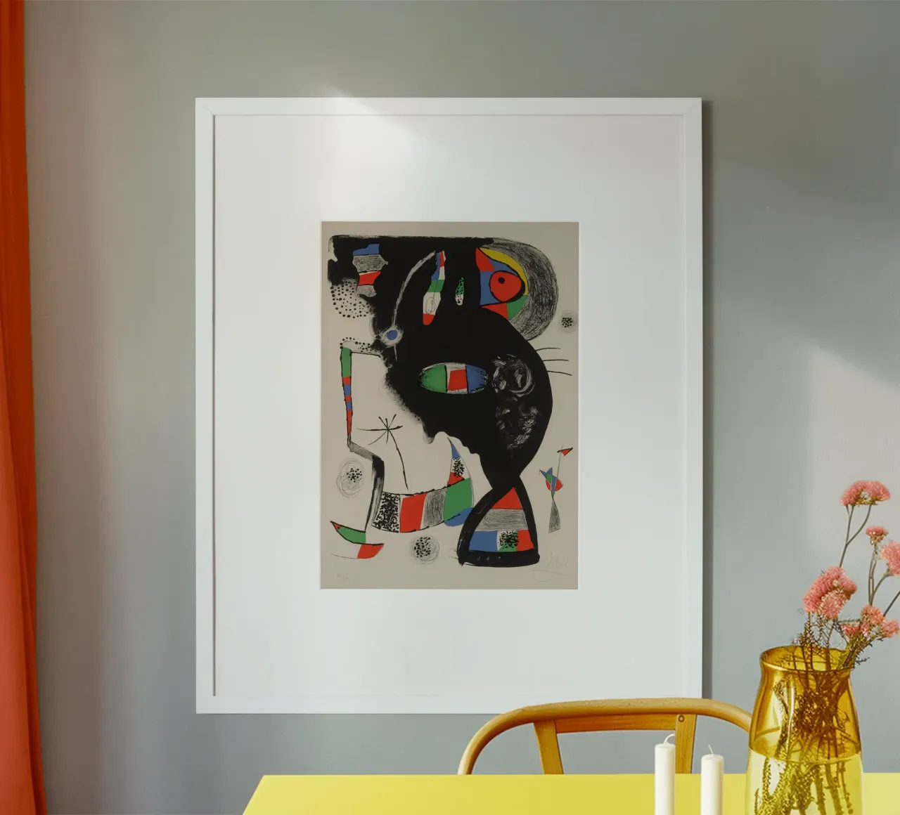 Joan Miró "42 Rue Blomet" Chef-d'œuvre abstrait surréaliste poster avec cadre en aluminium de NorwesClub