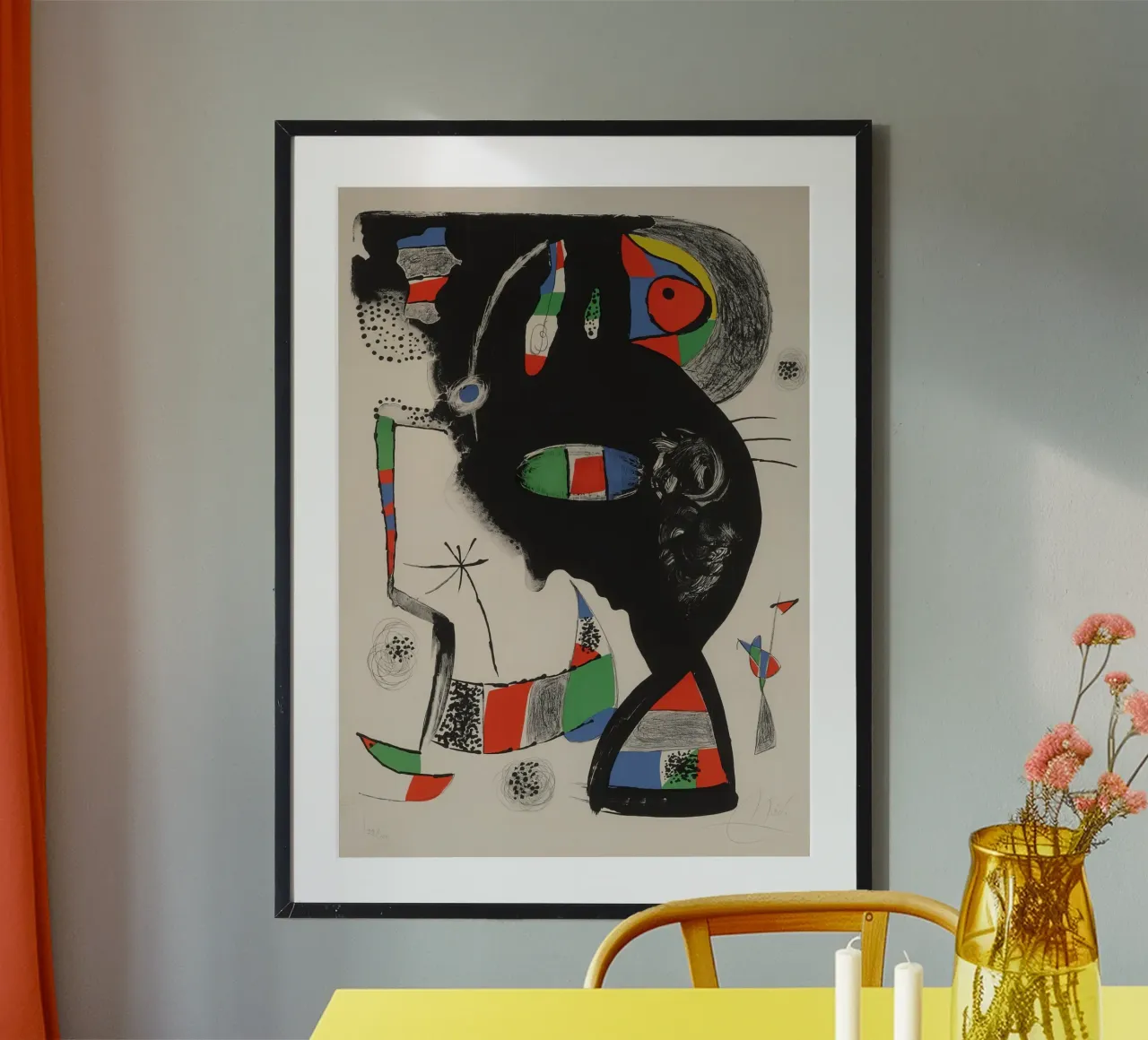 Joan Miró "42 Rue Blomet" Chef-d'œuvre abstrait surréaliste poster avec cadre en aluminium de NorwesClub