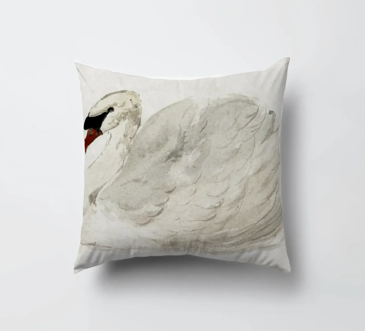 Cygne gracieux aquarelle classique faune et flore Print coussin de NorwesClub